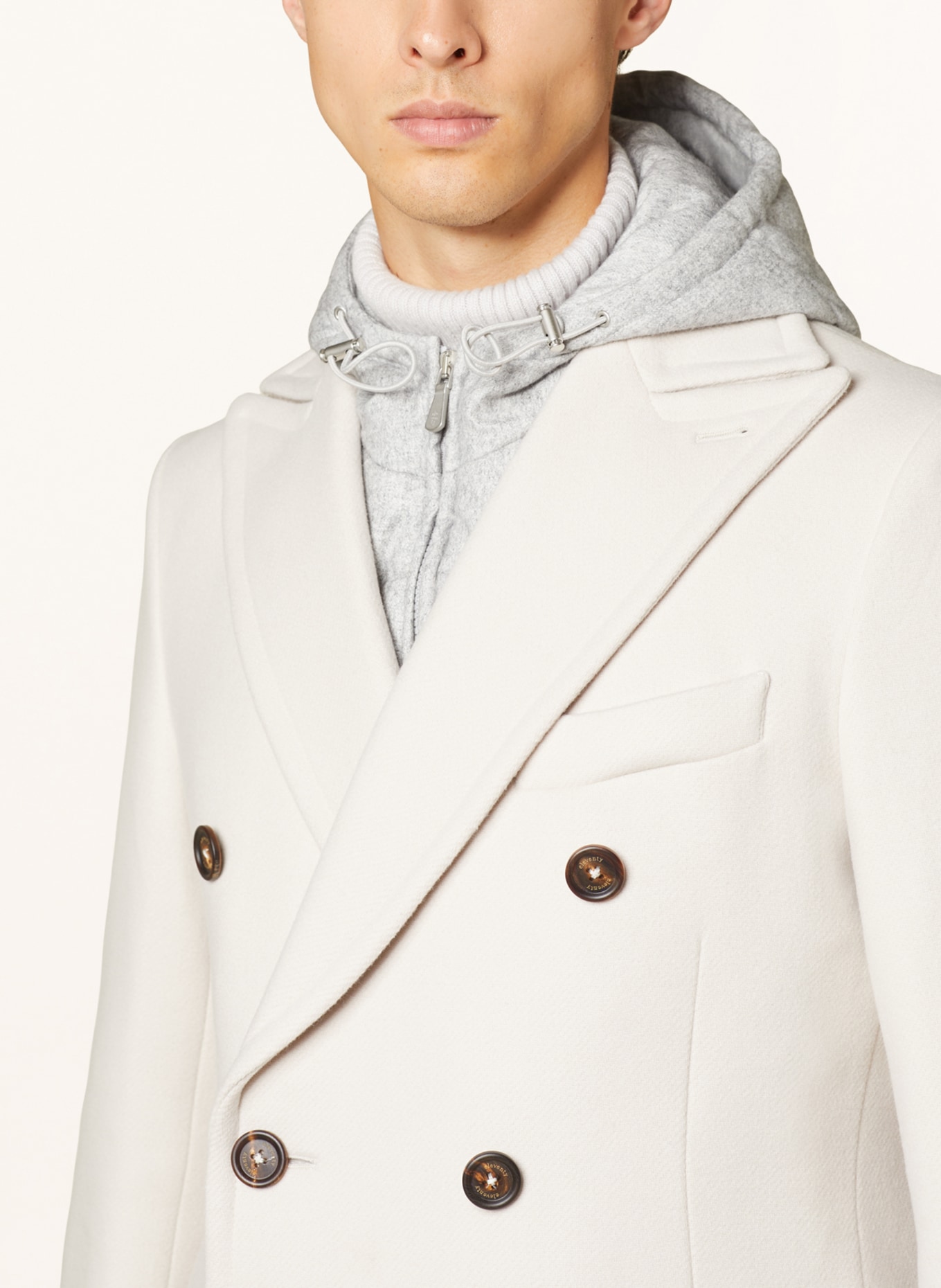 eleventy Coat with removable trim, Color: CREAM (Image 5)
