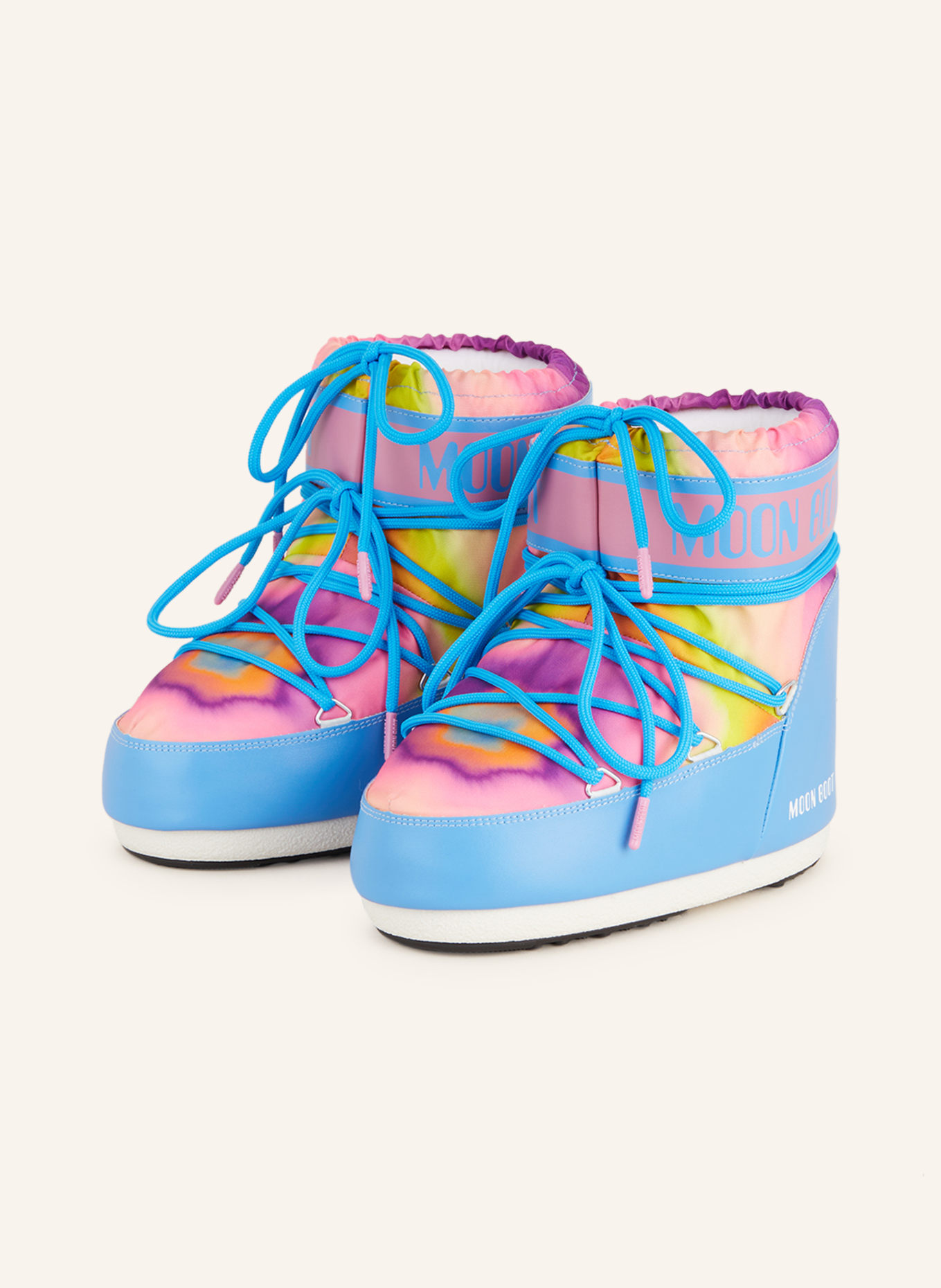 MOON BOOT Moon boots ICON LOW TIE DYE, Color: BLUE/ PINK/ ORANGE (Image 1)