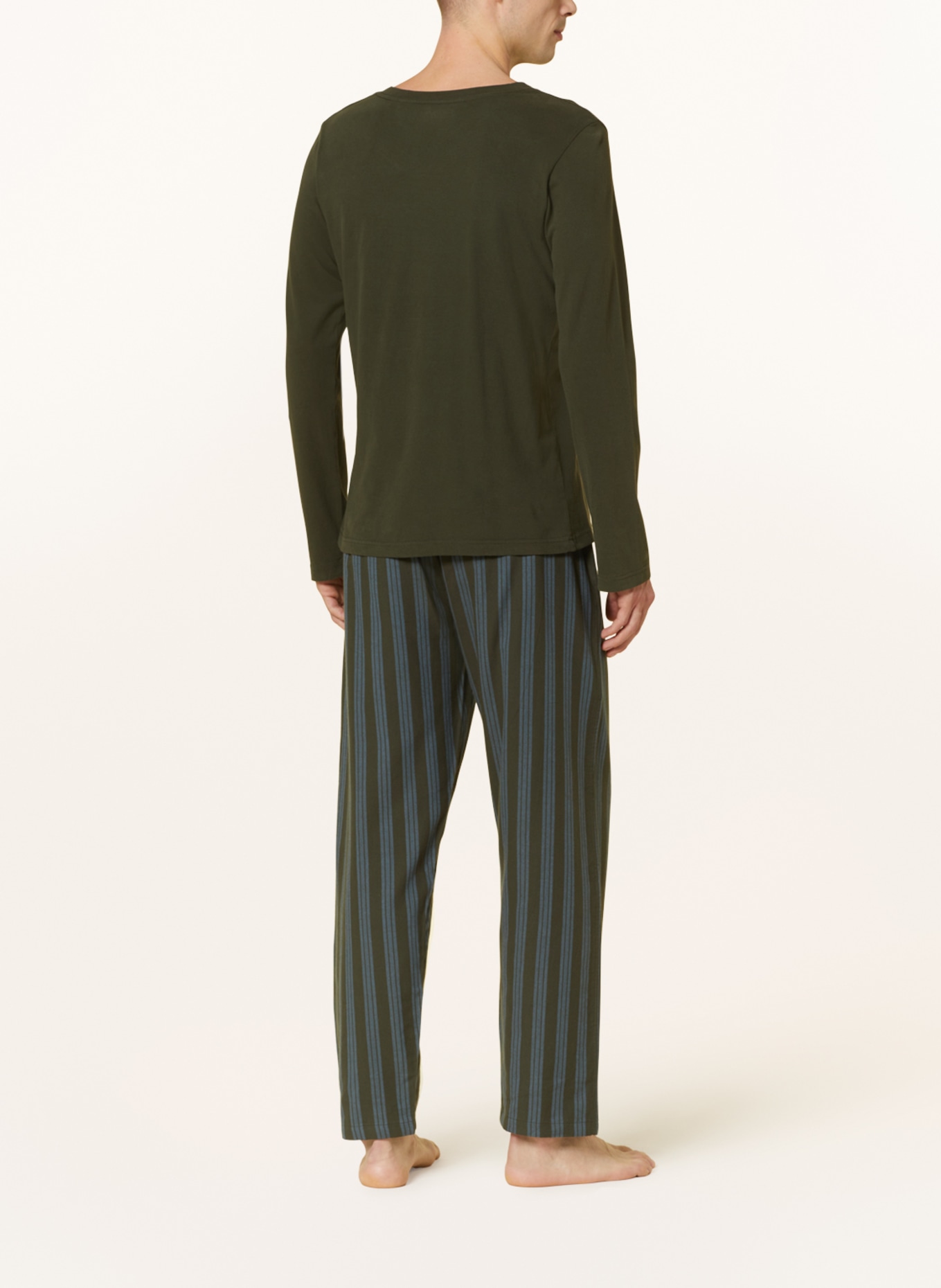 SCHIESSER Pajama shirt MIX+RELAX, Color: DARK GREEN (Image 3)