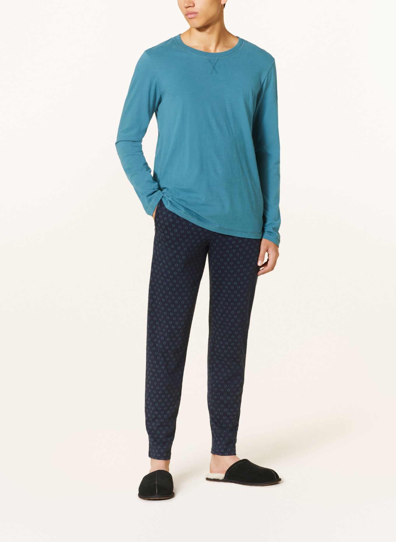 SCHIESSER Spodnie od piżamy MIX+RELAX, Kolor: GRANATOWY/ PETROL (Obrazek 2)