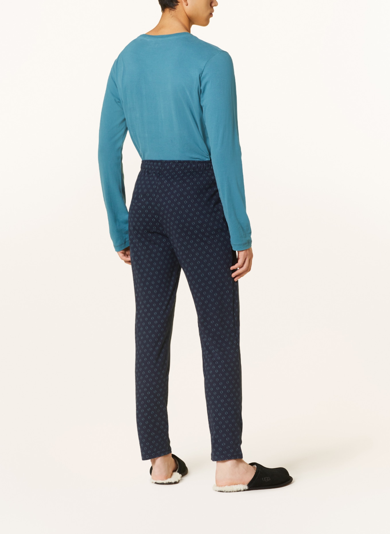 SCHIESSER Spodnie od piżamy MIX+RELAX, Kolor: GRANATOWY/ PETROL (Obrazek 3)