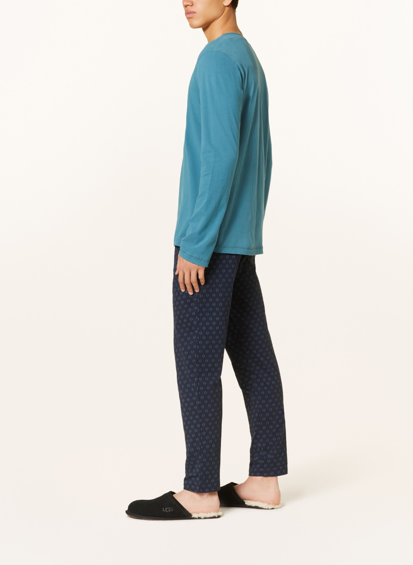 SCHIESSER Spodnie od piżamy MIX+RELAX, Kolor: GRANATOWY/ PETROL (Obrazek 4)