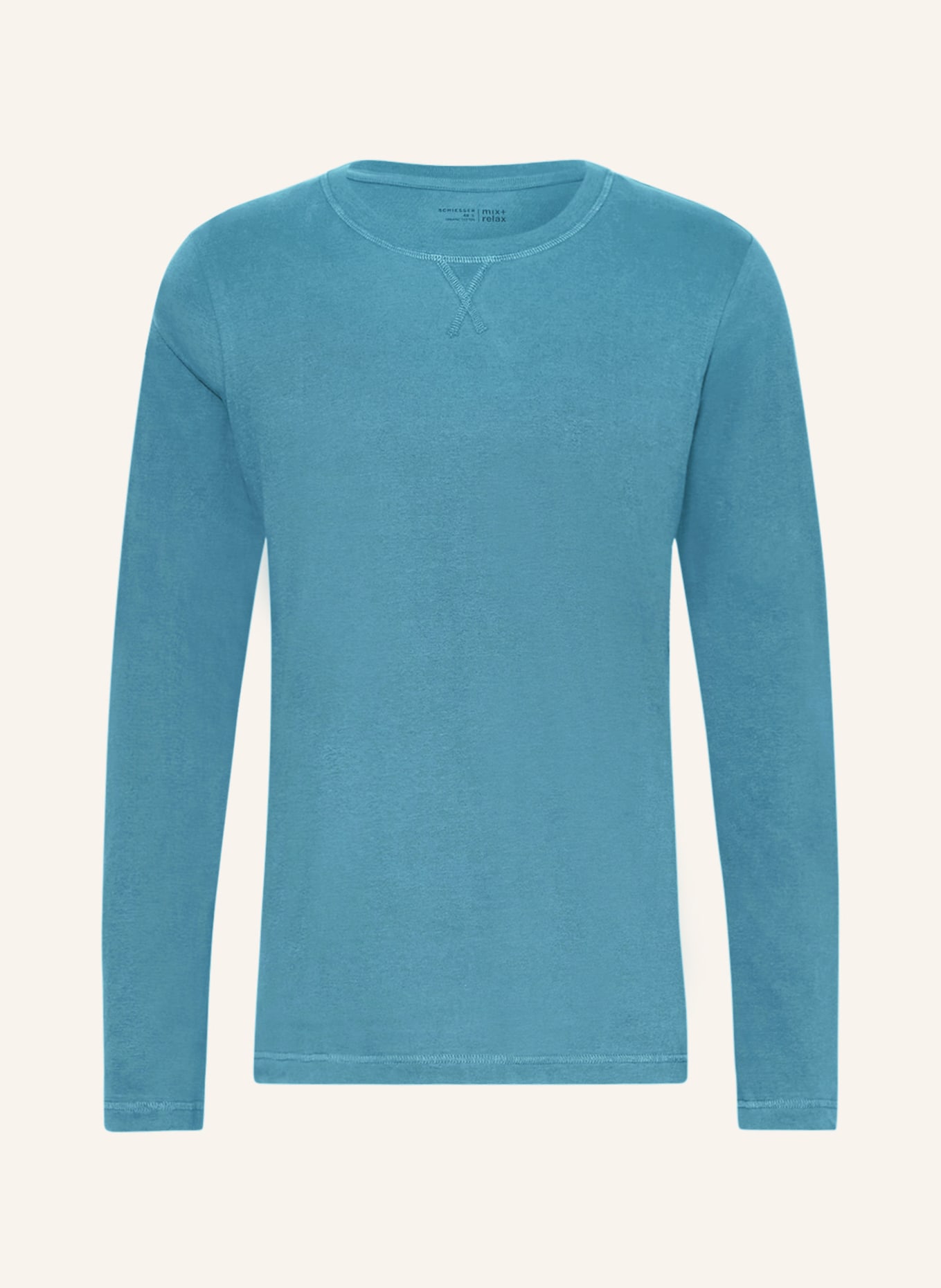 SCHIESSER Pajama shirt MIX+RELAX, Color: TEAL (Image 1)