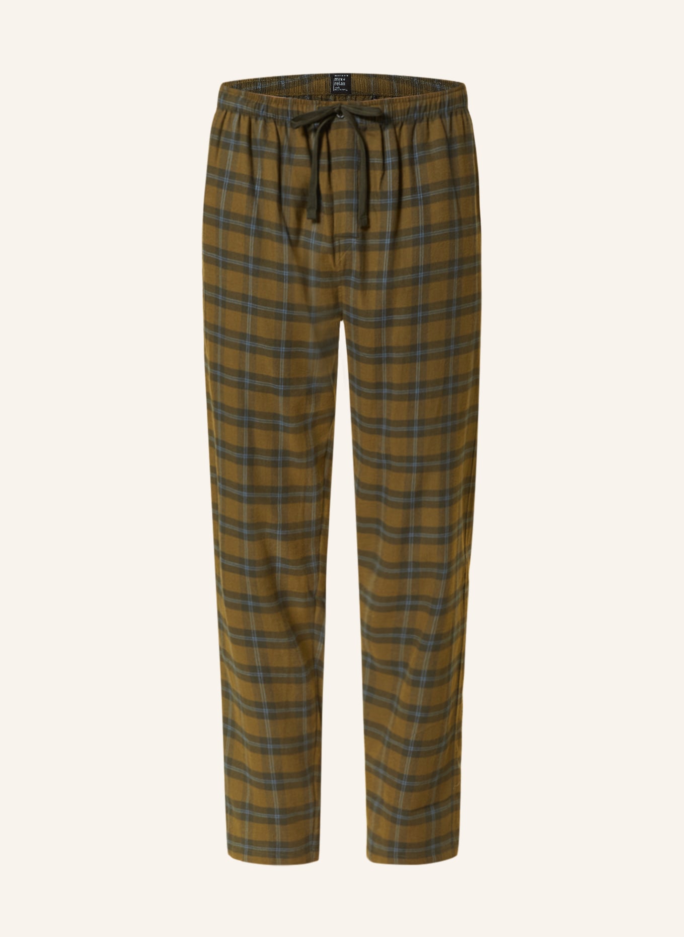 SCHIESSER Pajama pants MIX+RELAX, Color: OLIVE/ DARK GREEN/ LIGHT BLUE (Image 1)