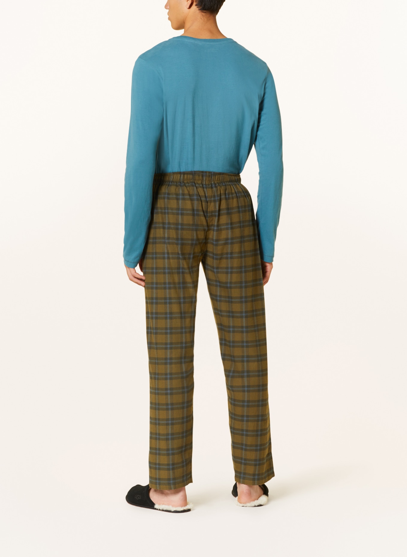 SCHIESSER Pajama pants MIX+RELAX, Color: OLIVE/ DARK GREEN/ LIGHT BLUE (Image 3)