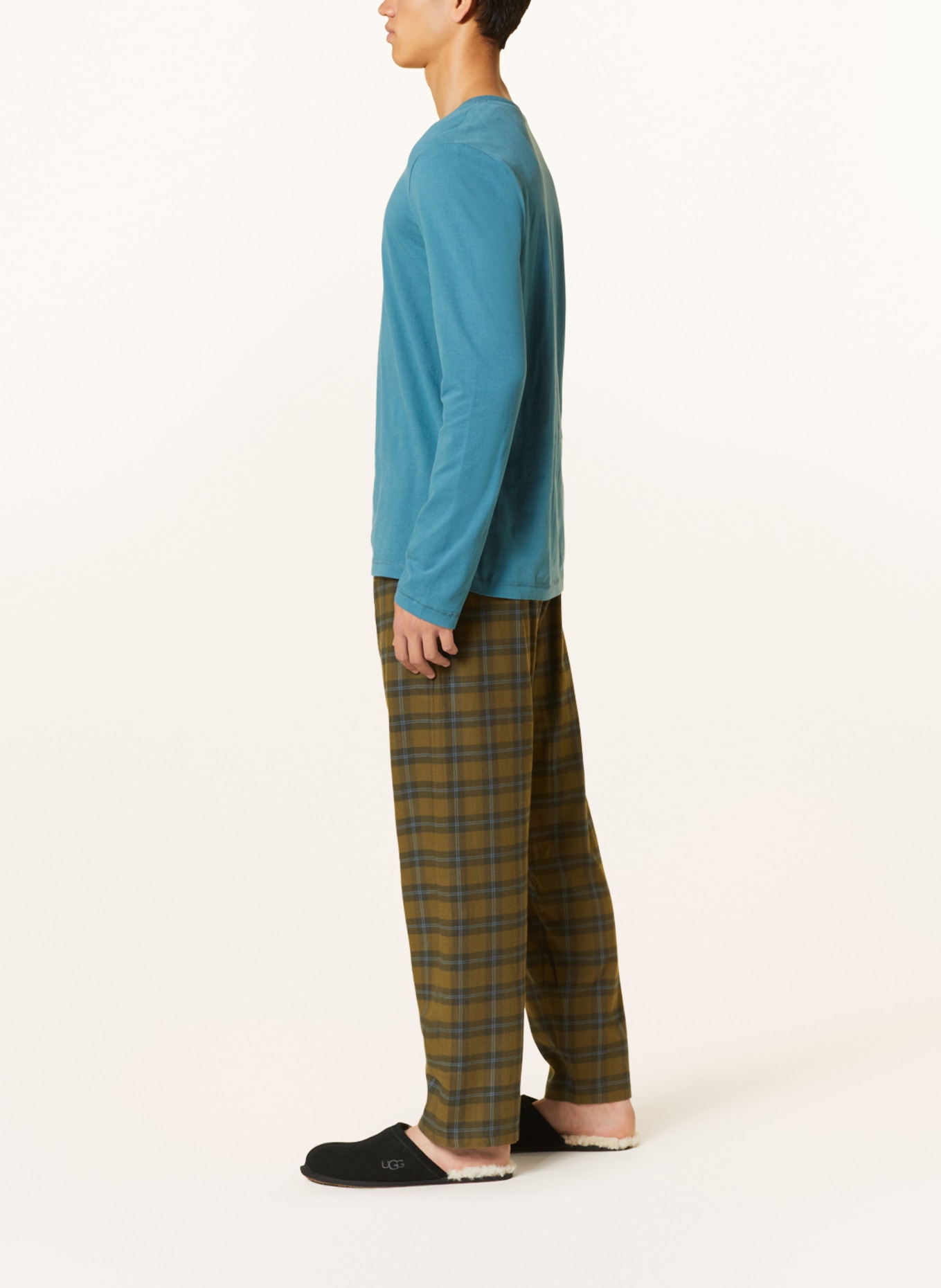 SCHIESSER Pajama pants MIX+RELAX, Color: OLIVE/ DARK GREEN/ LIGHT BLUE (Image 4)