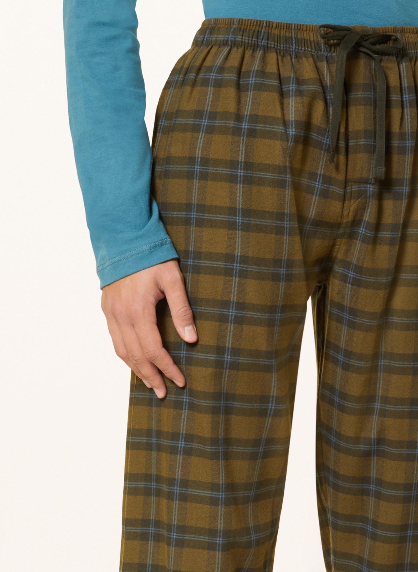 SCHIESSER Pajama pants MIX+RELAX, Color: OLIVE/ DARK GREEN/ LIGHT BLUE (Image 5)