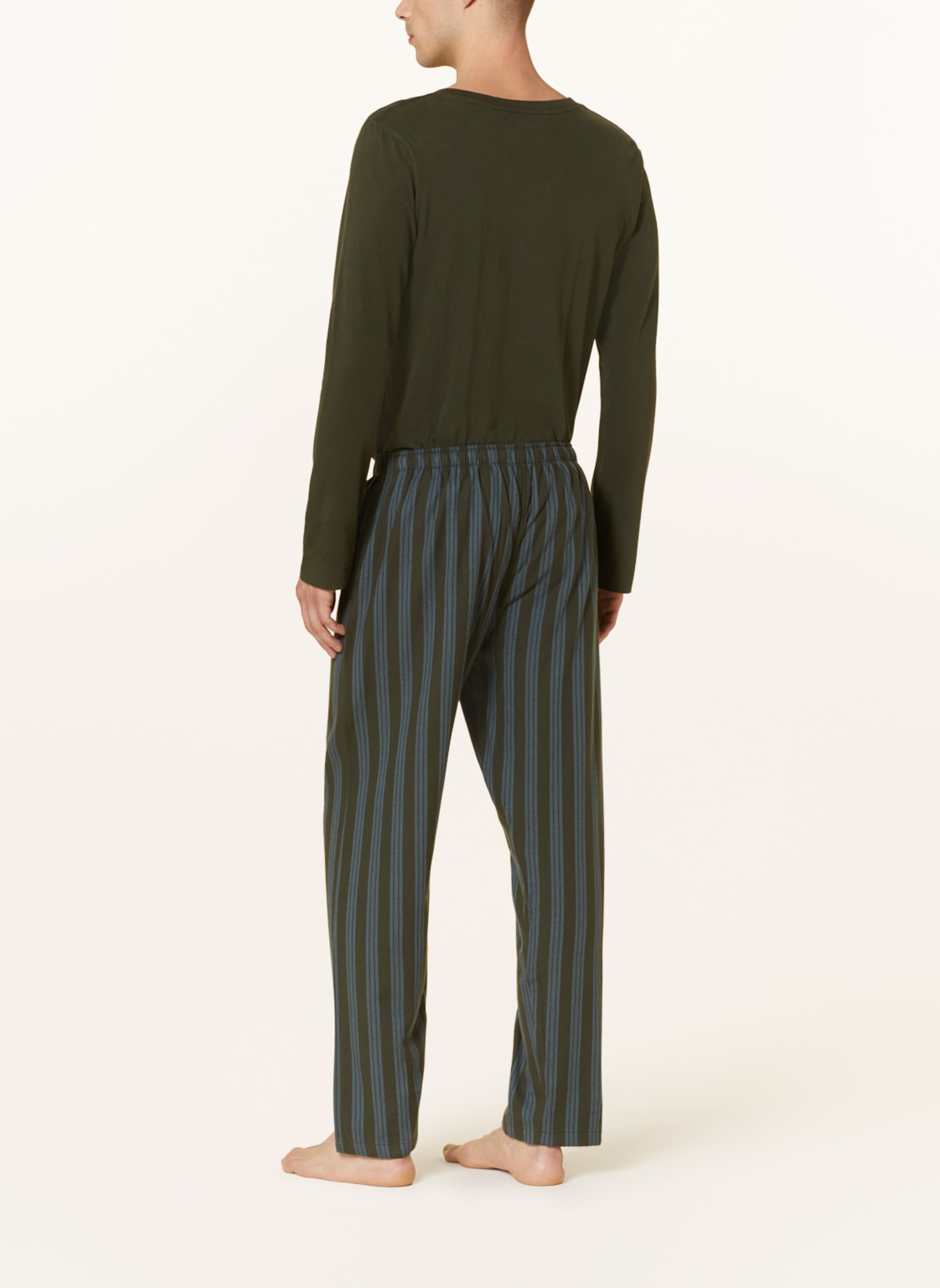 SCHIESSER Spodnie od piżamy MIX+RELAX, Kolor: OLIWKOWY/ JASNONIEBIESKI (Obrazek 3)