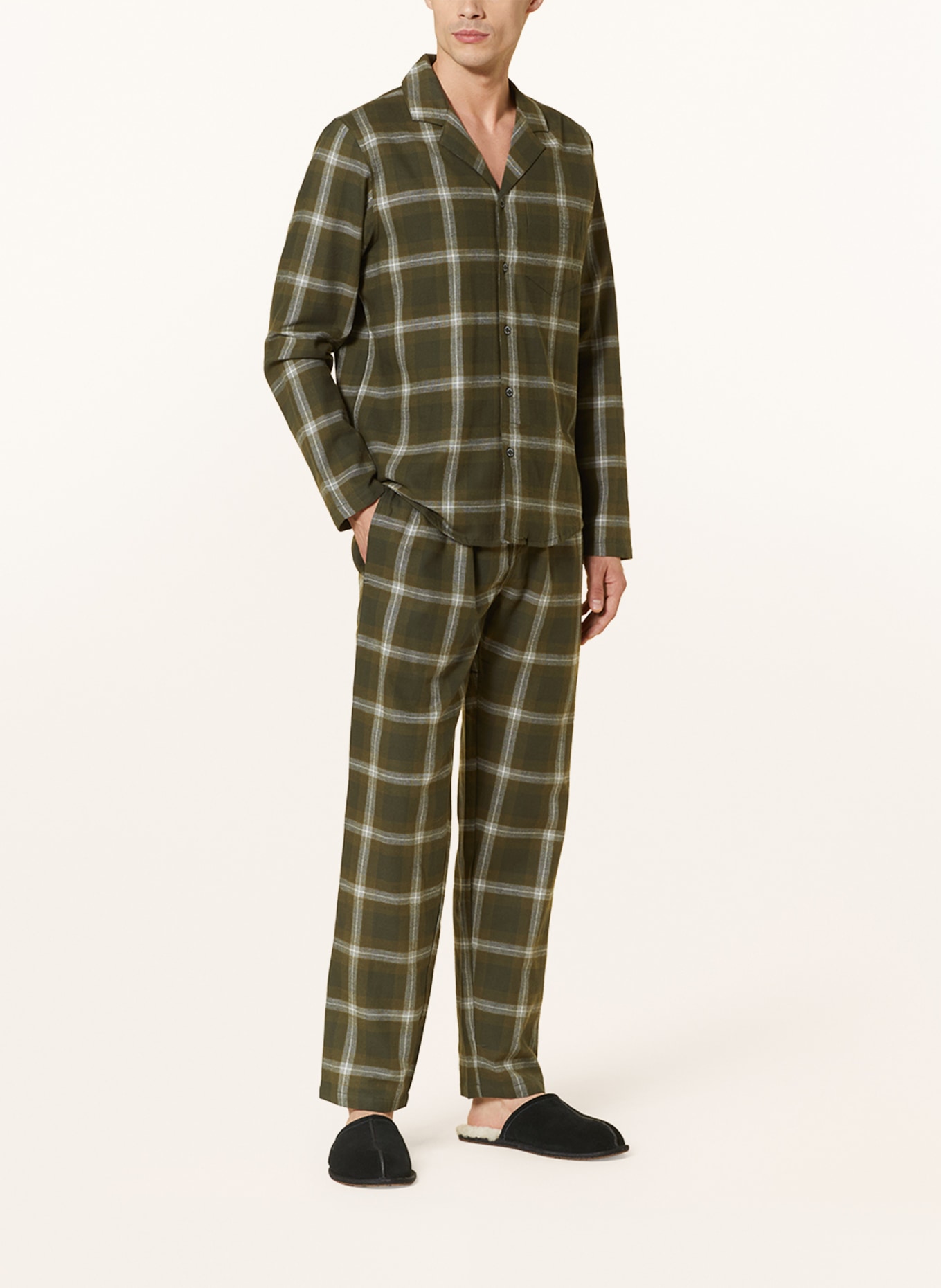 SCHIESSER Schlafanzug WARMING NIGHTWEAR, Farbe: GRÜN/ DUNKELGRÜN/ GRAU (Bild 2)
