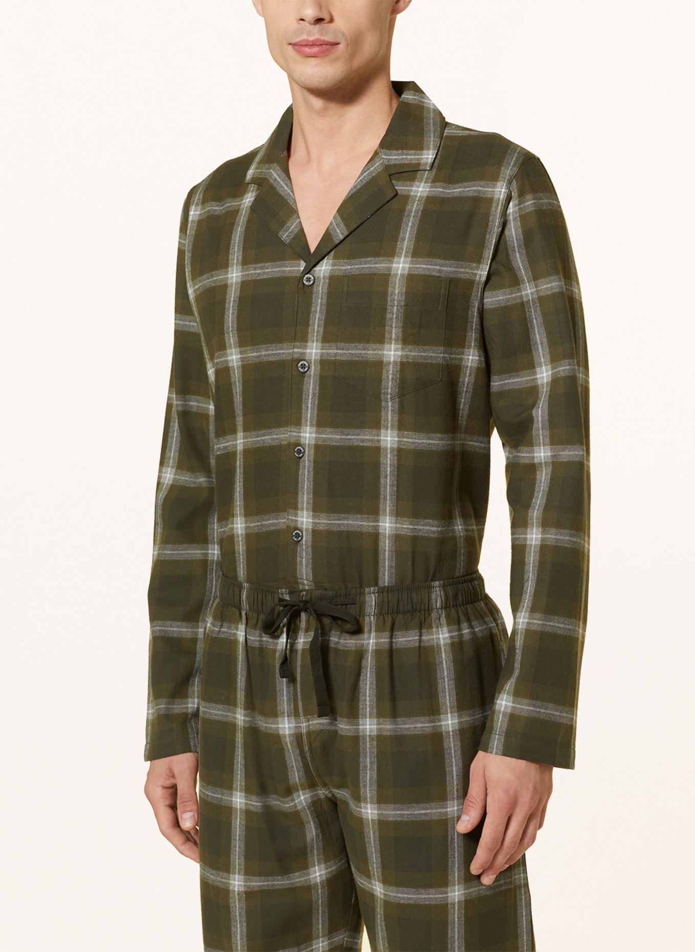 SCHIESSER Pajamas WARMING NIGHTWEAR, Color: GREEN/ DARK GREEN/ GRAY (Image 4)