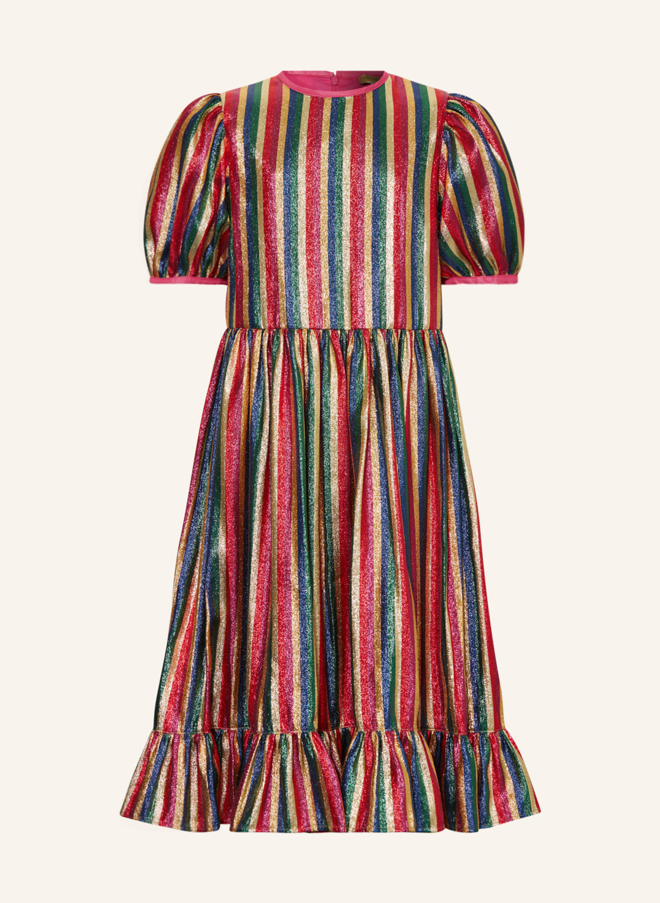 STELLA McCARTNEY KIDS Šaty s třpytivou přízí, Barva: PETROLEJOVÁ/ ČERVENÁ/ ZLATÁ (Obrázek 1)
