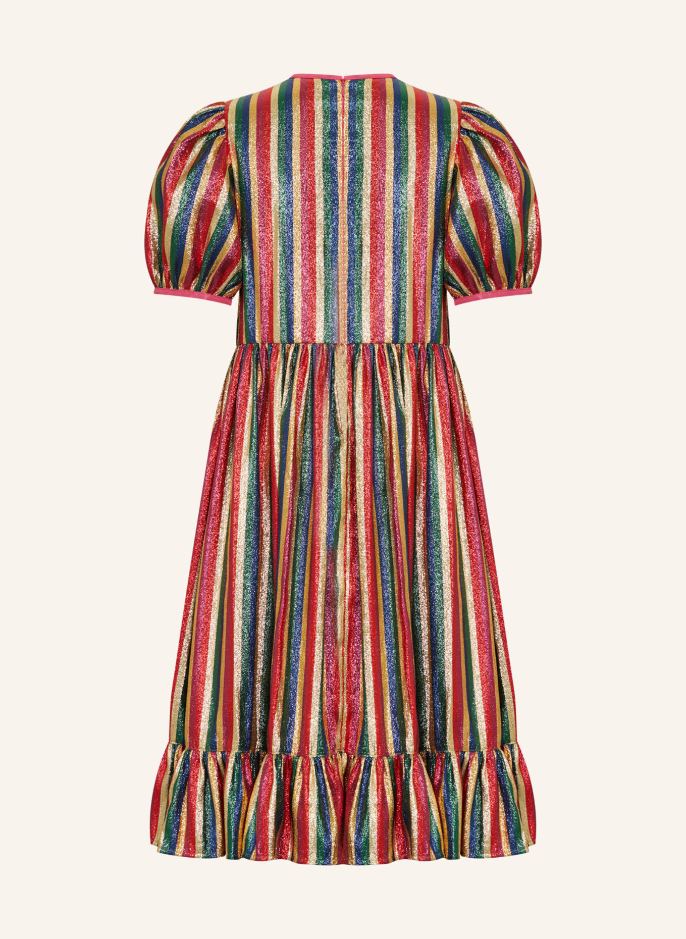 STELLA McCARTNEY KIDS Sukienka z błyszczącą przędzą, Kolor: PETROL/ CZERWONY/ ZŁOTY (Obrazek 2)