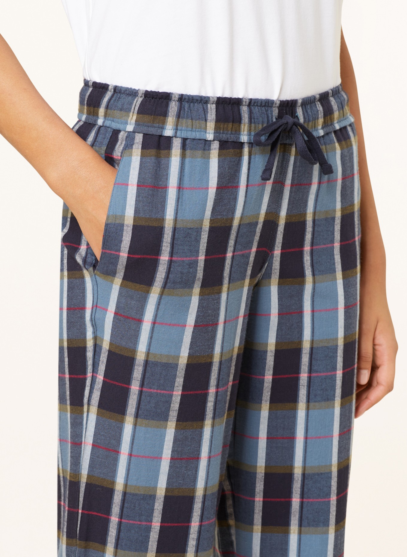 SCHIESSER Pajama pants MIX+RELAX in flannel, Color: DARK BLUE/ LIGHT BLUE/ WHITE (Image 5)