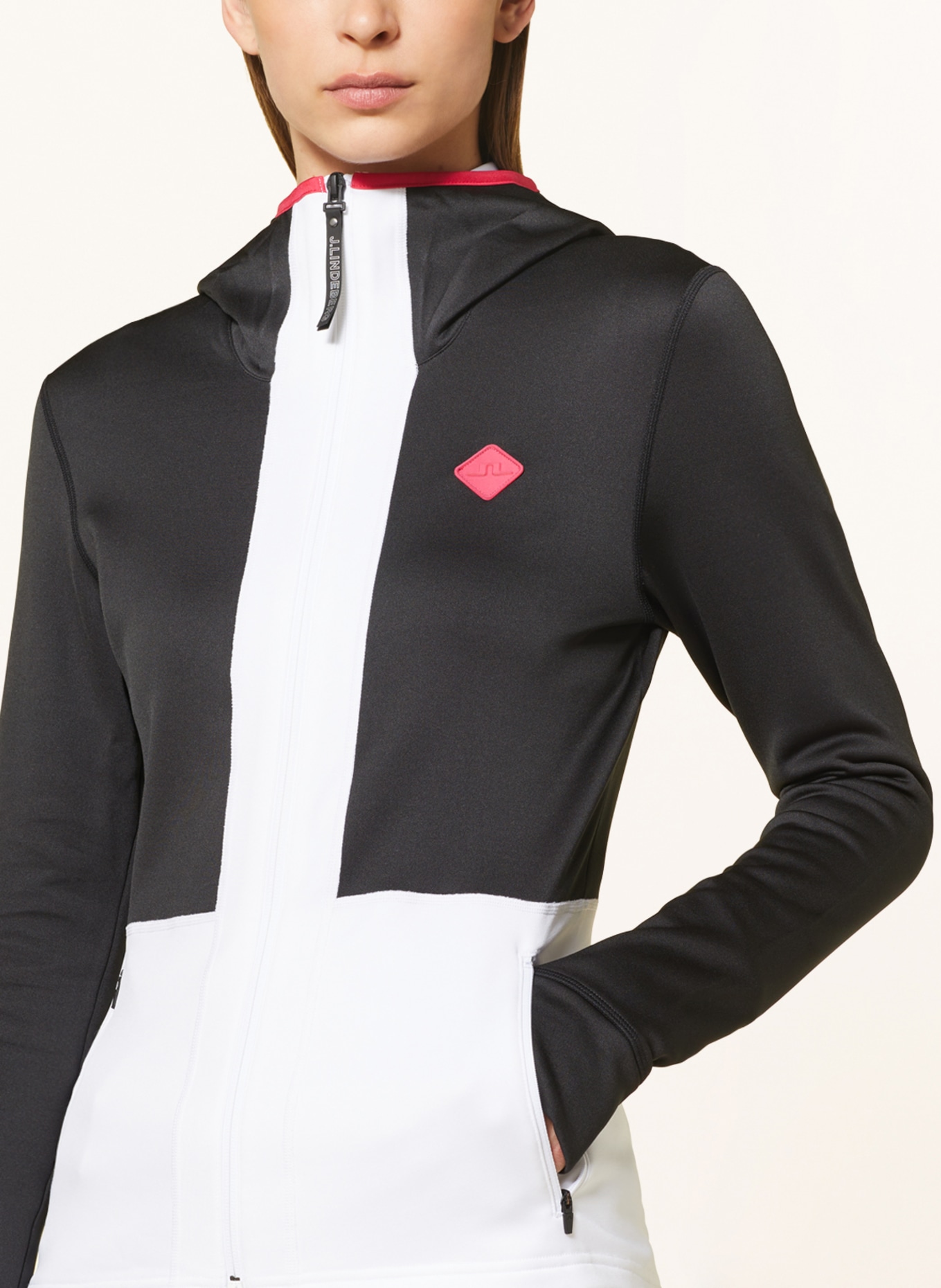 J.LINDEBERG Mid-layer jacket, Color: BLACK/ WHITE/ PINK (Image 5)