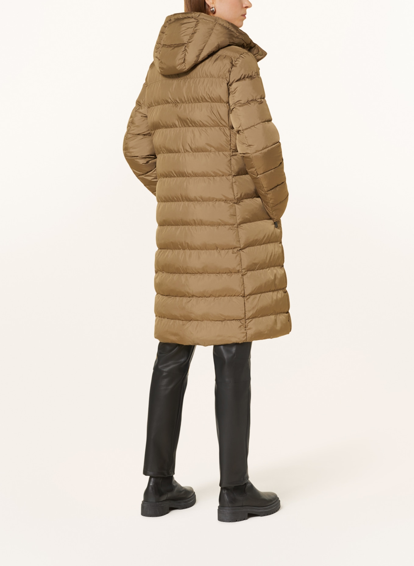 FUCHS SCHMITT Prošívaný kabát s odnímatelnou kapucí, Barva: OLIVOVÁ (Obrázek 3)
