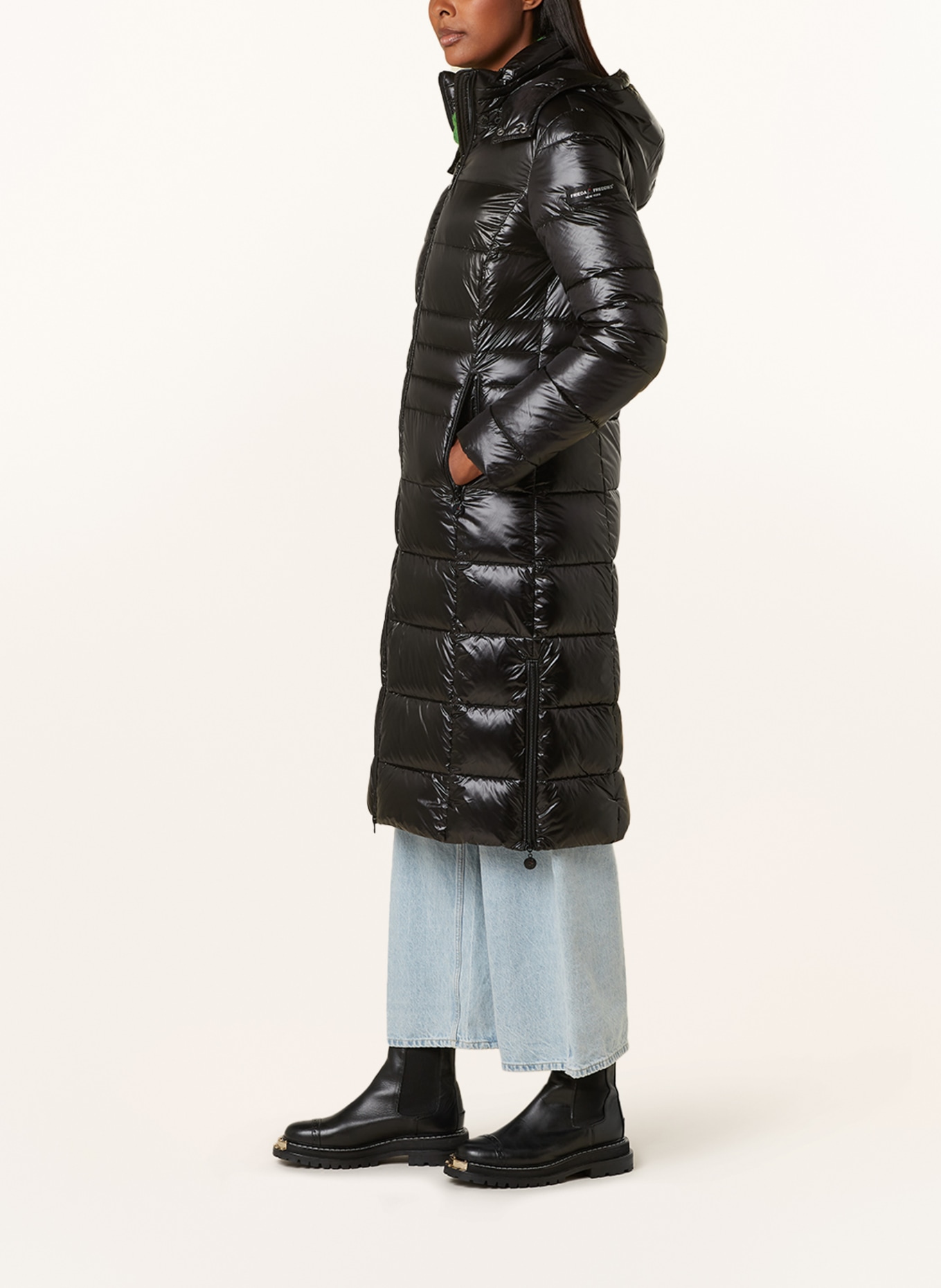 FRIEDA & FREDDIES Down coat DALIA with detachable hood, Color: BLACK (Image 4)