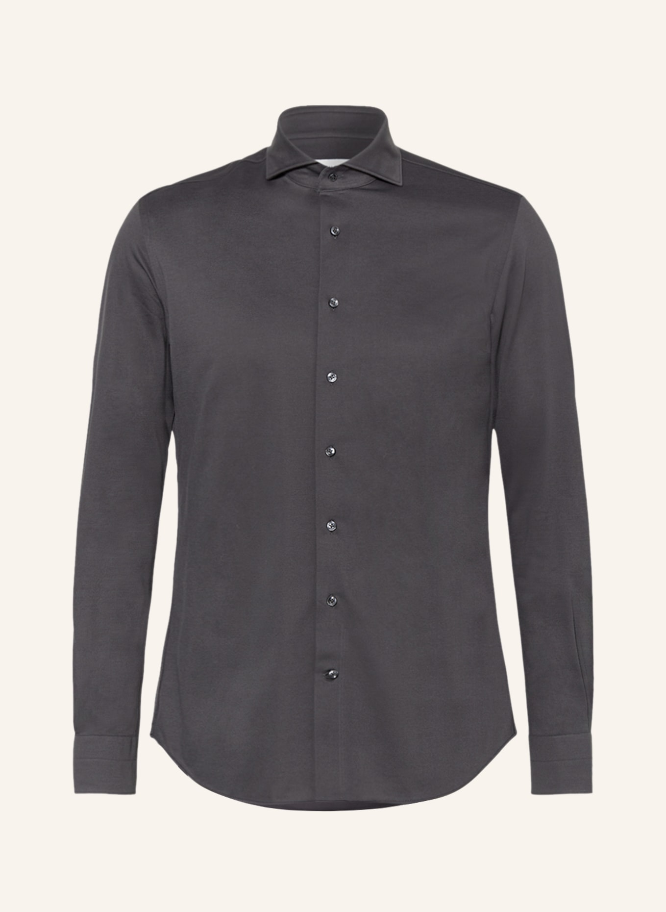 PROFUOMO Jersey shirt THE KNITTED SHIRT slim fit, Color: DARK GRAY (Image 1)