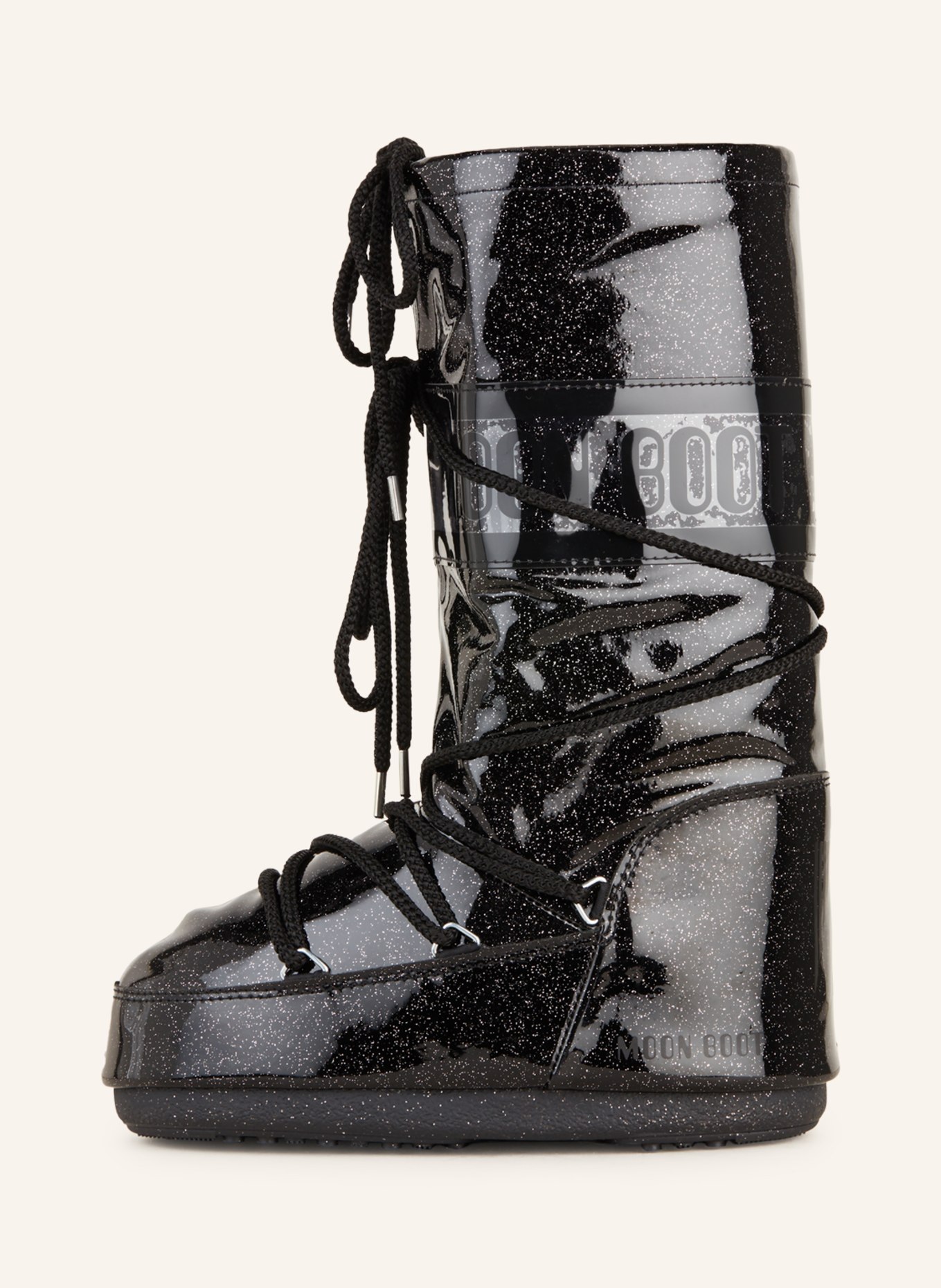Moon Boot Icon Black Glitter Boots