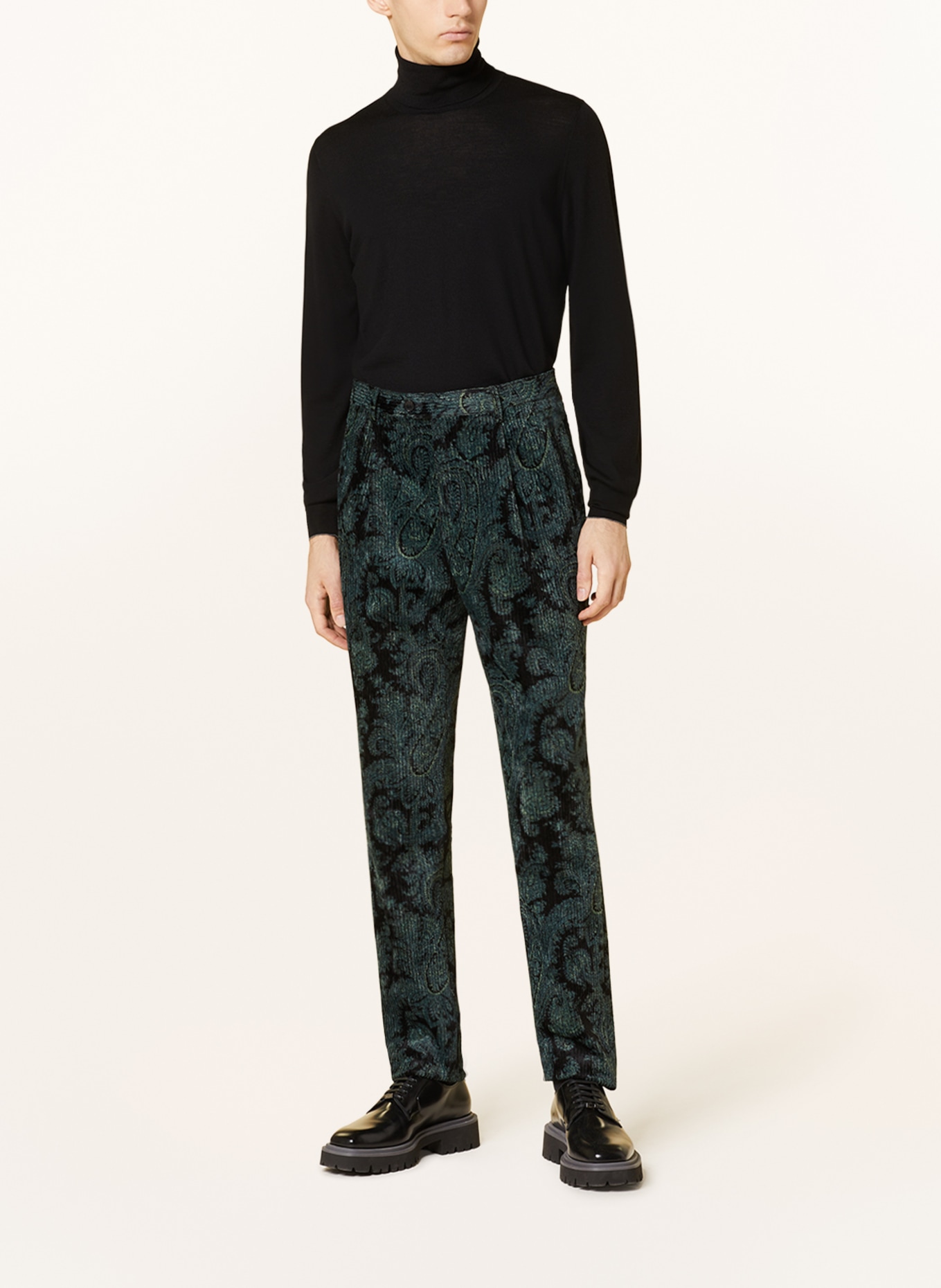 ETRO Suit trousers regular fit in corduroy, Color: 500 Verde (Image 3)