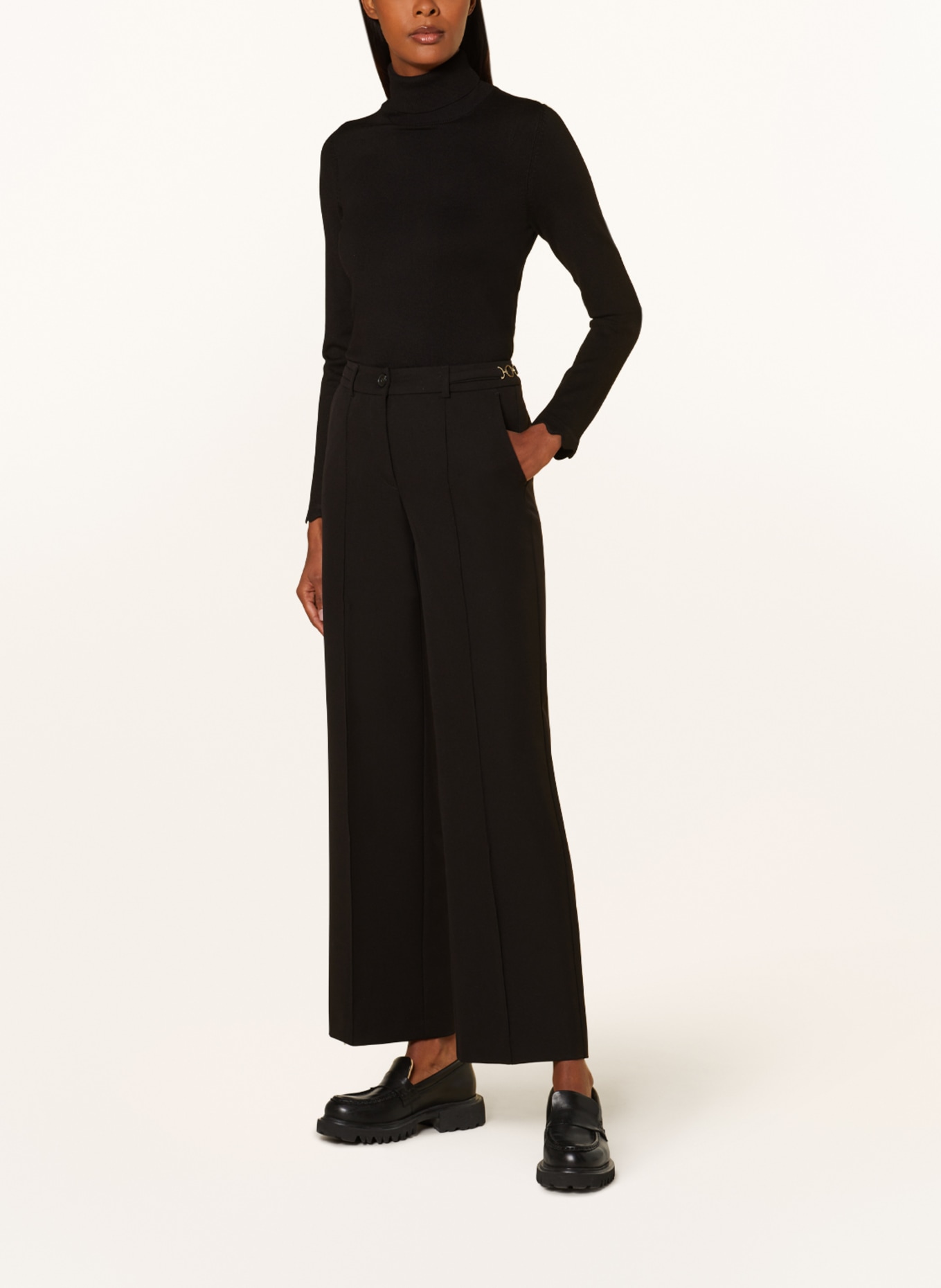 Betty Barclay Wide leg trousers made of jersey, Color: BLACK (Image 2)