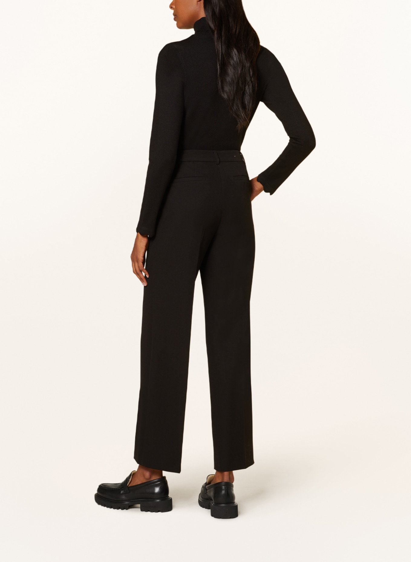 Betty Barclay Wide leg trousers made of jersey, Color: BLACK (Image 3)