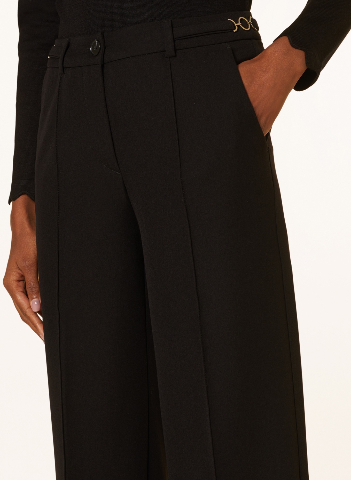 Betty Barclay Wide leg trousers made of jersey, Color: BLACK (Image 5)