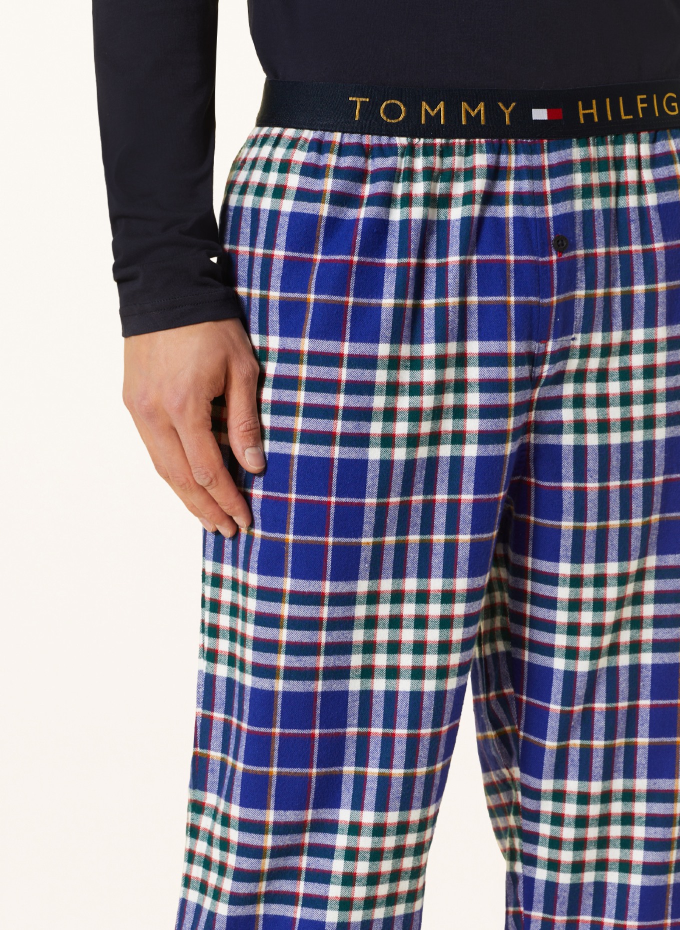 TOMMY HILFIGER Pajama pants in flannel, Color: BLUE/ GREEN/ WHITE (Image 5)