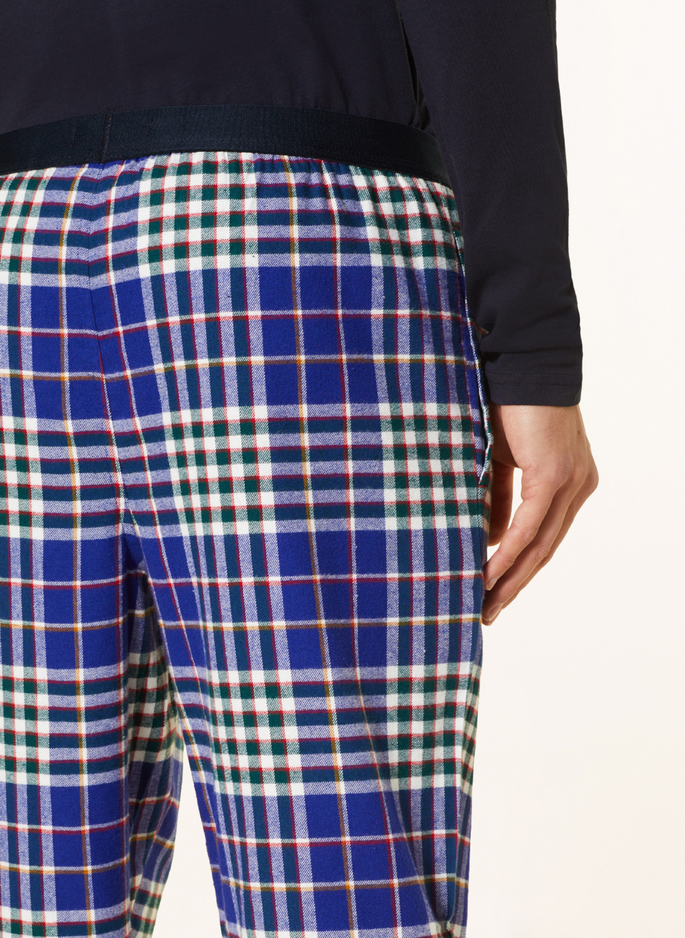 TOMMY HILFIGER Pajama pants in flannel, Color: BLUE/ GREEN/ WHITE (Image 6)