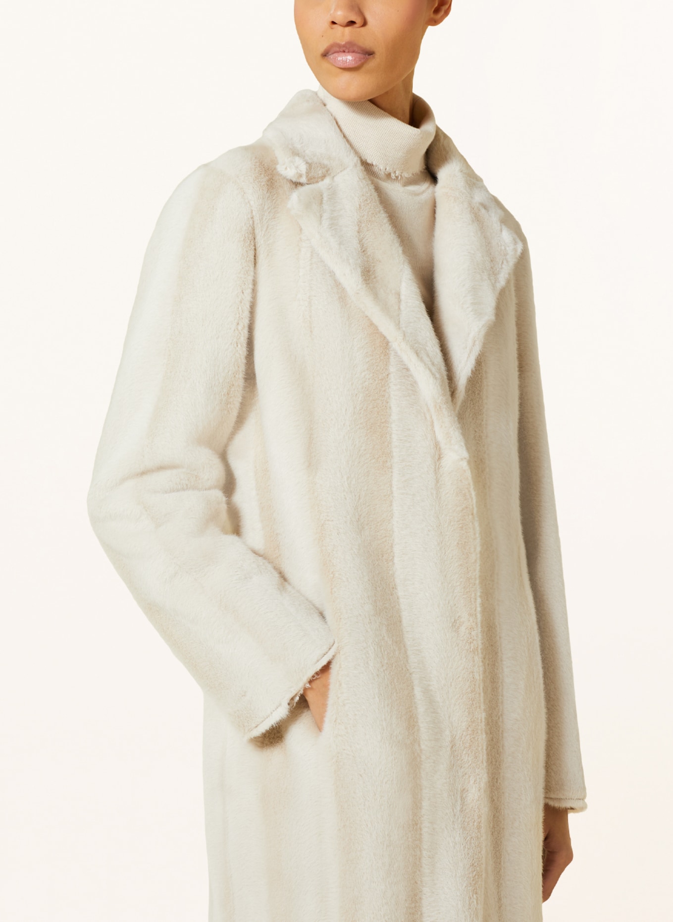 BEAUMONT Reversible faux fur jacket UNA in light gray