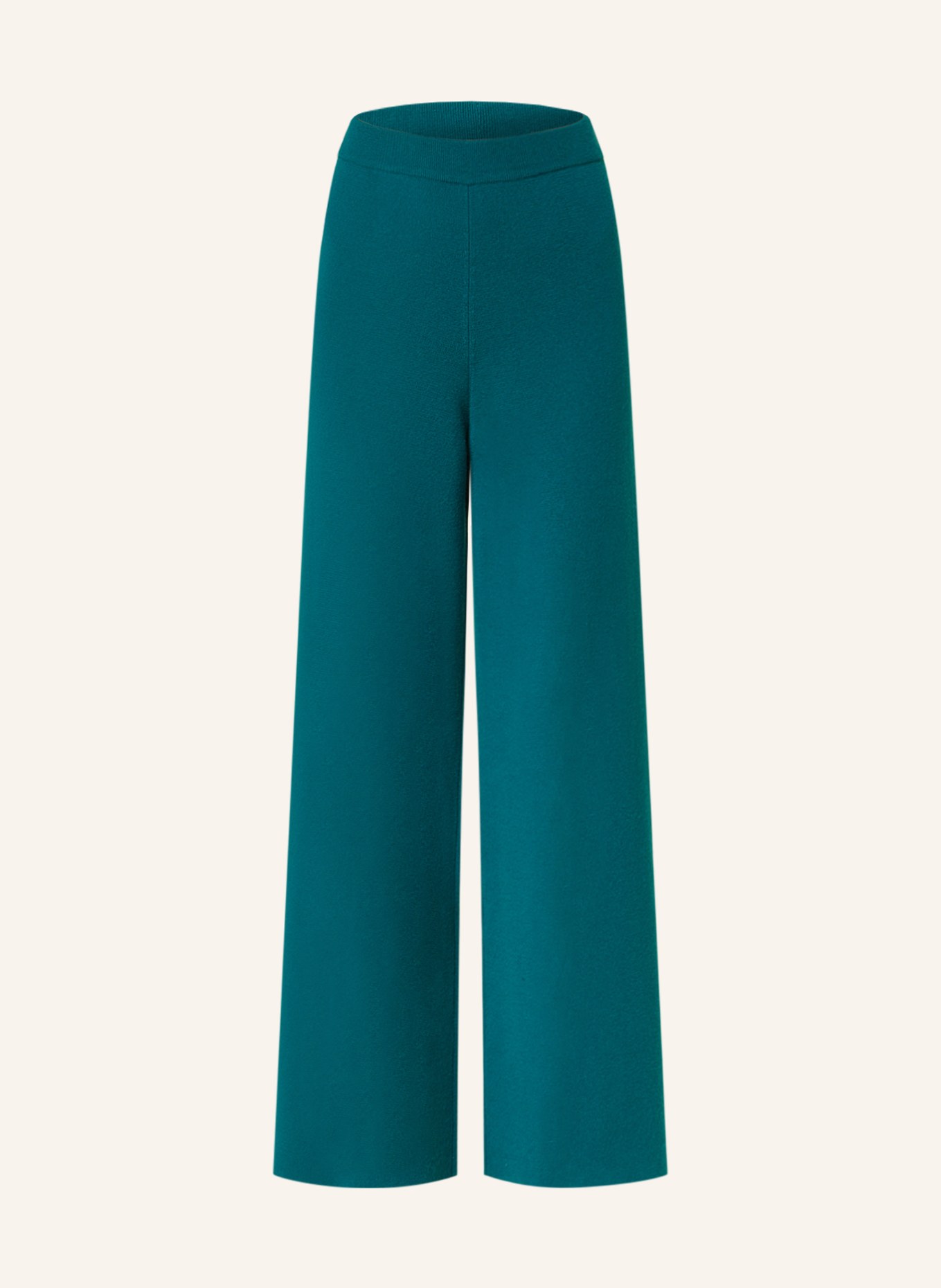 SEM PER LEI Spodnie z dzianiny z dodatkiem kaszmiru, Kolor: PETROL (Obrazek 1)