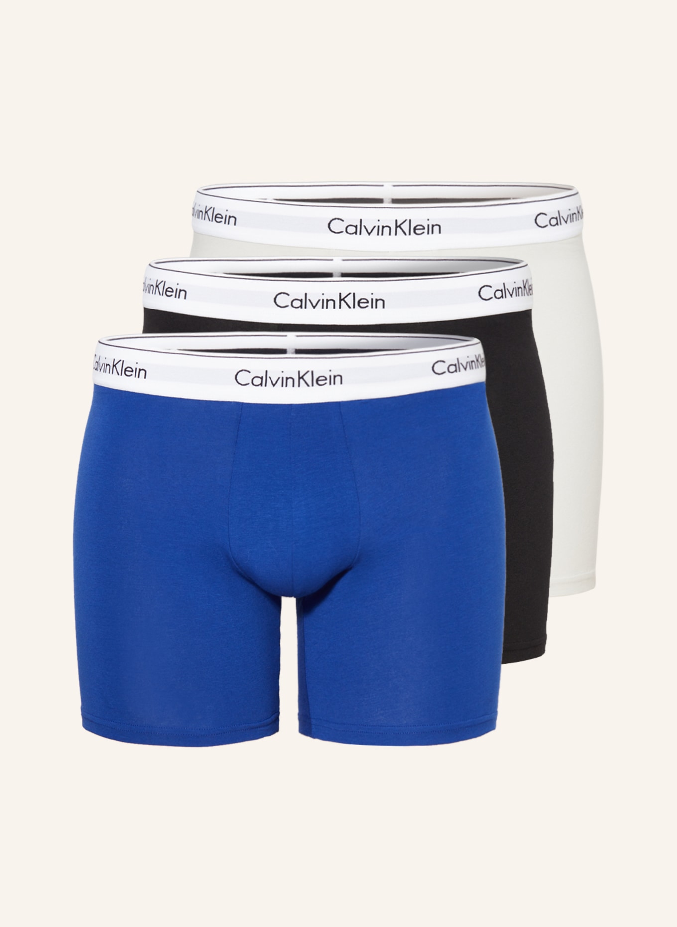 Calvin Klein 3-pack boxer shorts MODERN COTTON, Color: BLUE/ BLACK/ LIGHT GRAY (Image 1)