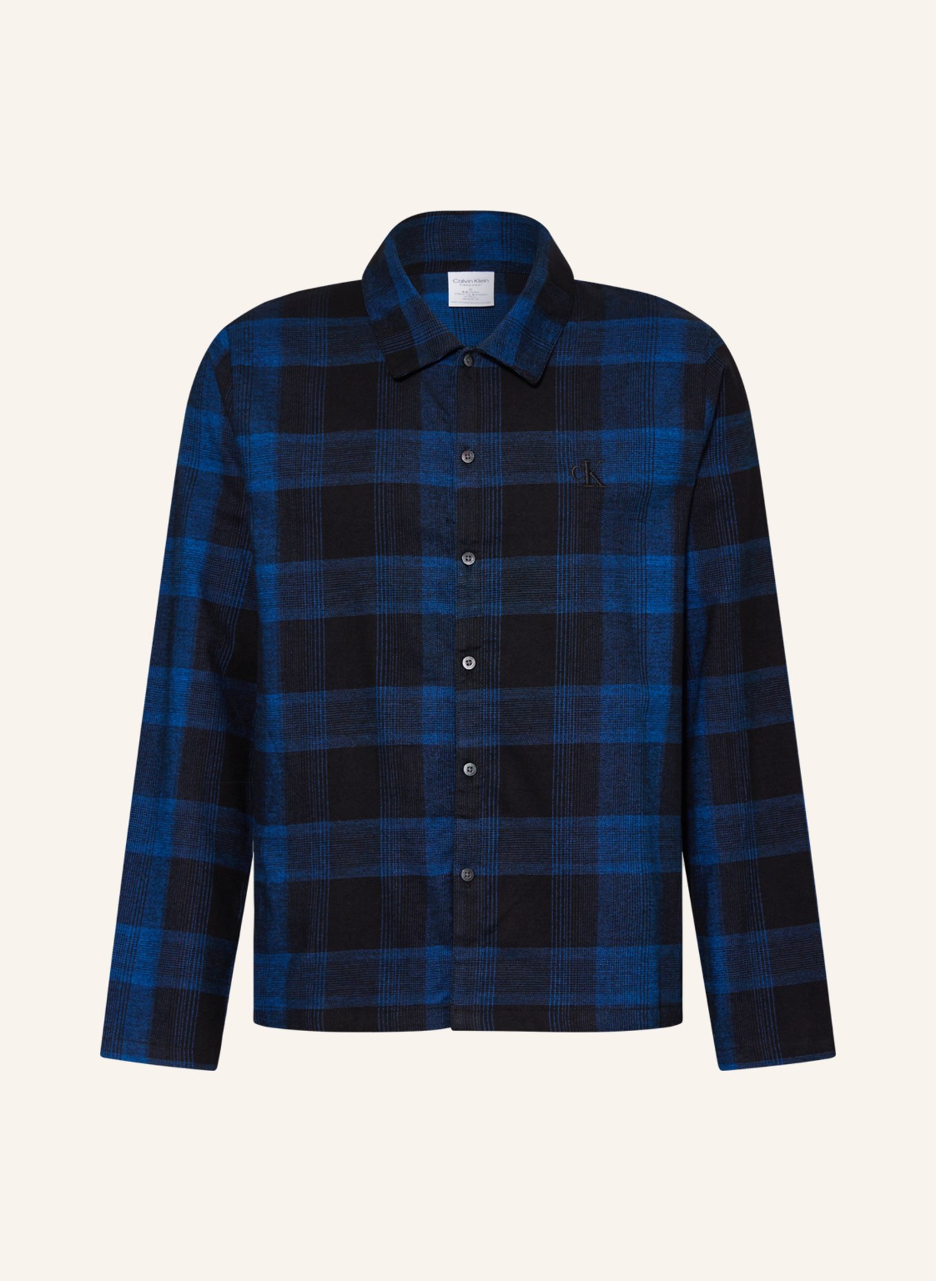 Calvin Klein Pajama shirt in flannel, Color: BLACK/ BLUE (Image 1)