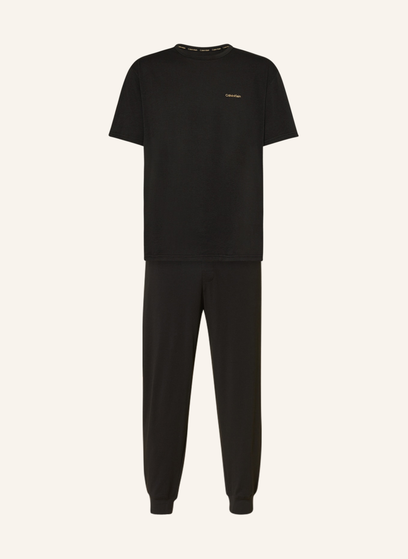 Calvin Klein Schlafanzug MODERN COTTON, Farbe: SCHWARZ/ GOLD (Bild 1)