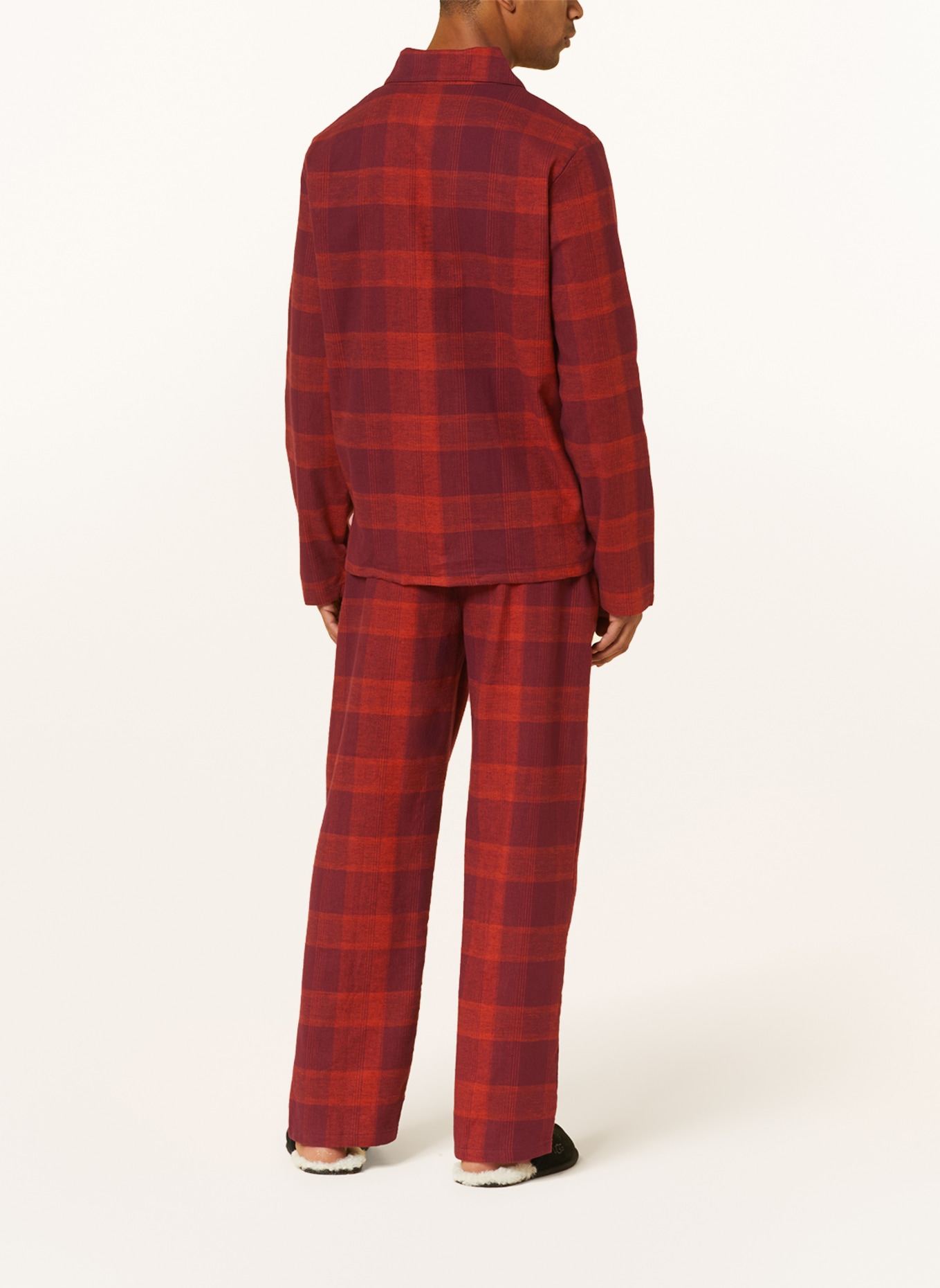 Calvin Klein Piżama z flaneli, Kolor: CIEMNOCZERWONY/ POMARAŃCZOWY (Obrazek 3)