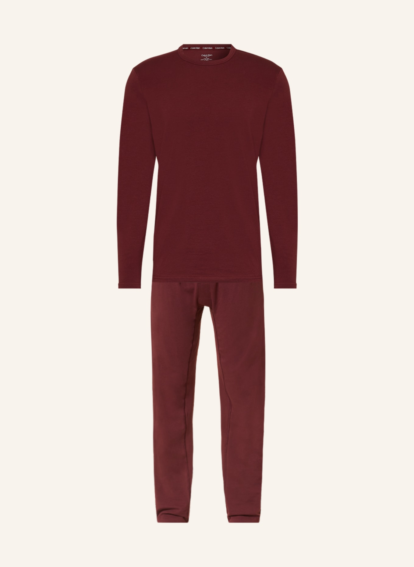 Calvin Klein Schlafanzug COTTON STRETCH, Farbe: DUNKELROT (Bild 1)
