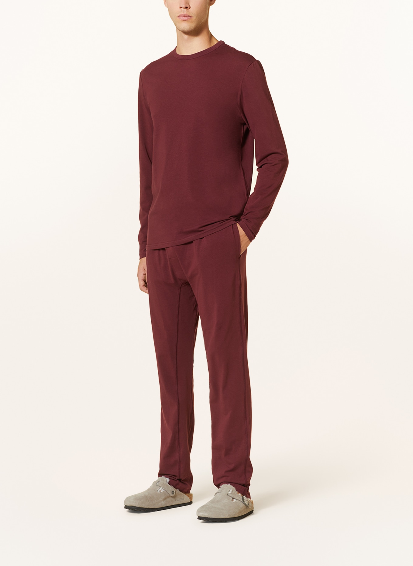 Calvin Klein Schlafanzug COTTON STRETCH, Farbe: DUNKELROT (Bild 2)