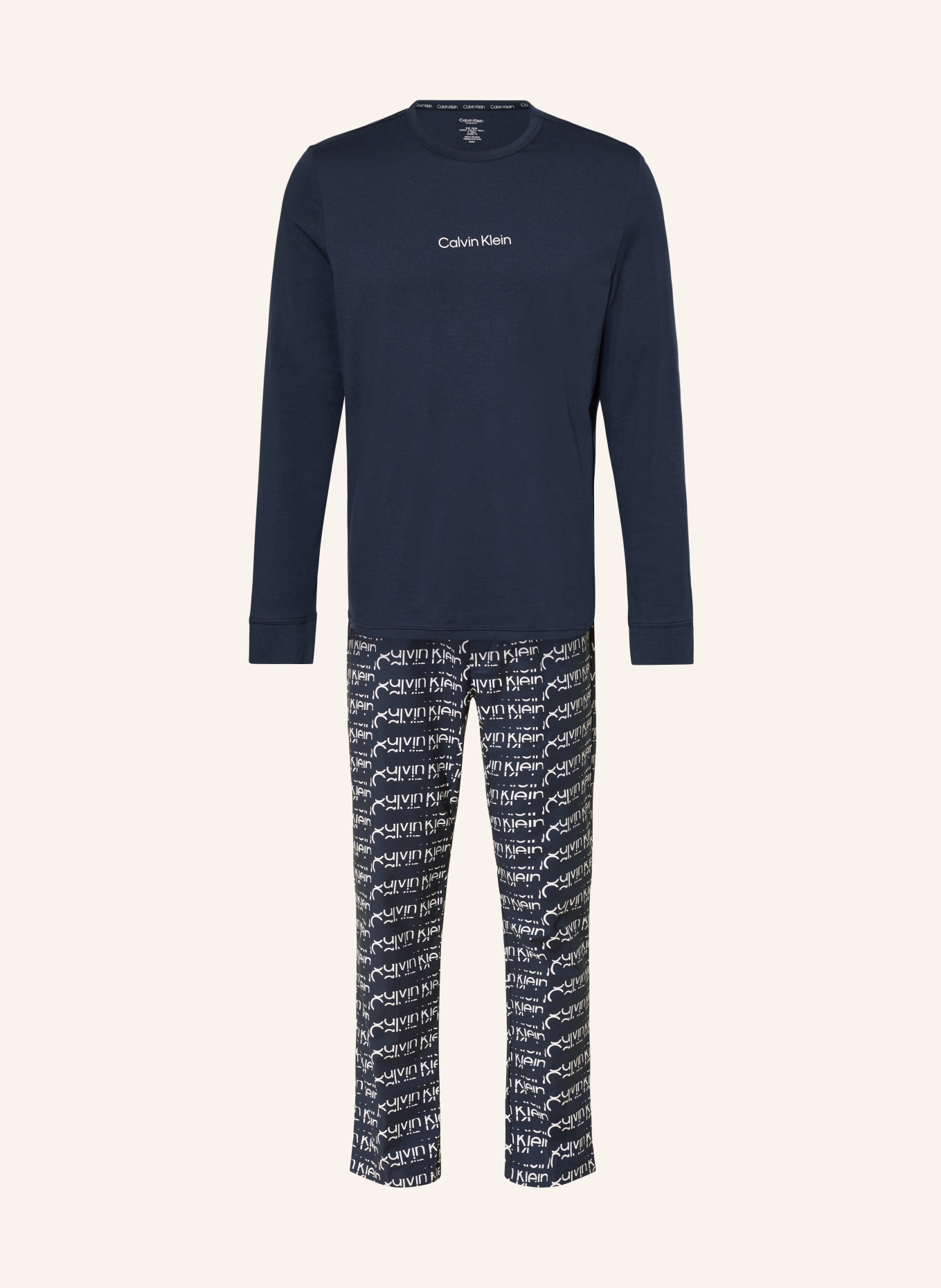 Calvin Klein Schlafanzug MODERN STRUCTURE, Farbe: DUNKELBLAU/ WEISS (Bild 1)