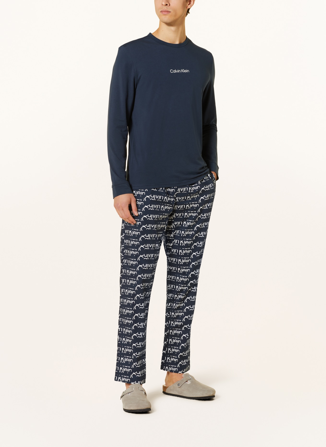 Calvin Klein Schlafanzug MODERN STRUCTURE, Farbe: DUNKELBLAU/ WEISS (Bild 2)