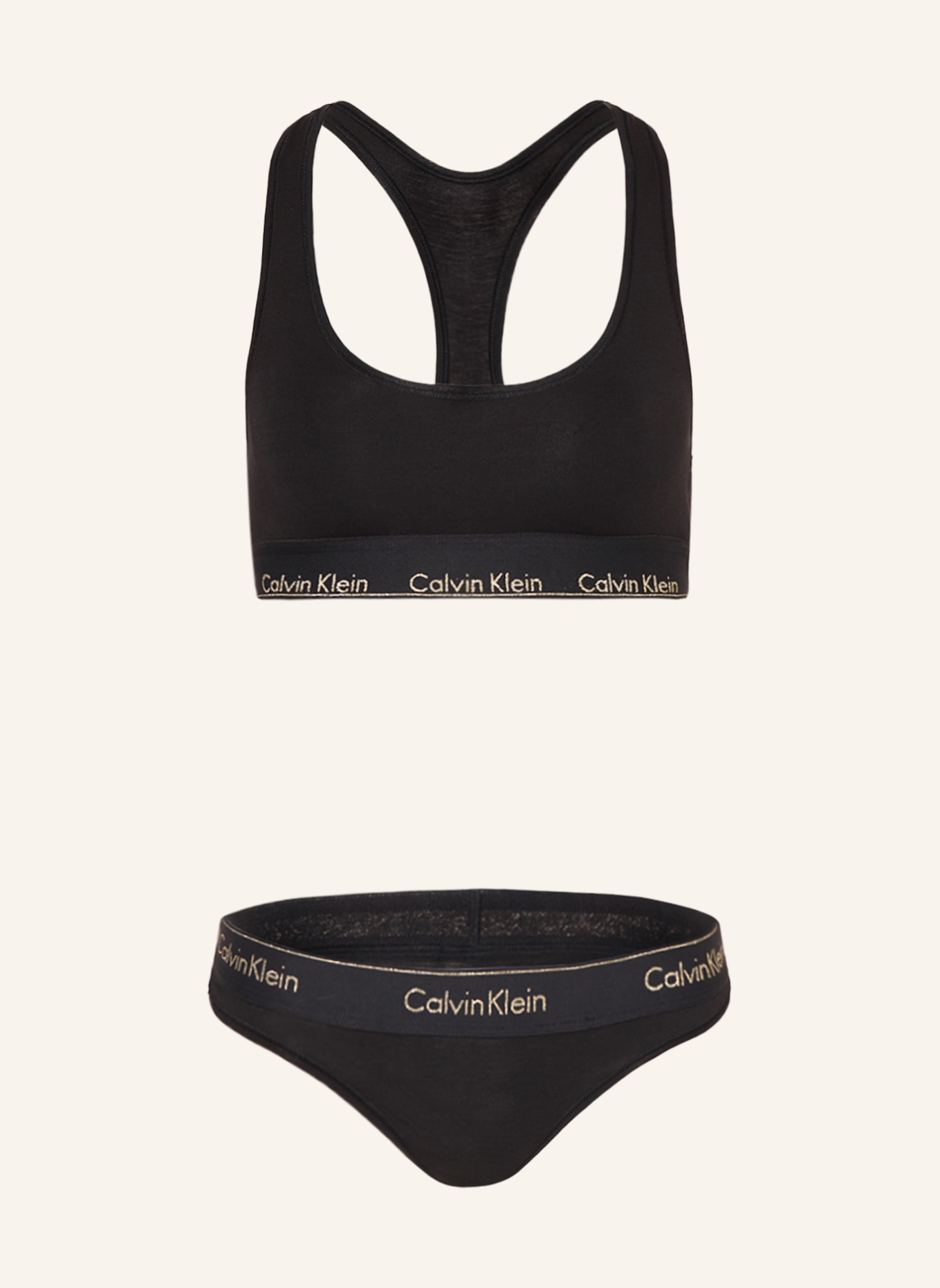 Calvin Klein Women's Cotton Bralette and Thongs Underwear Set in