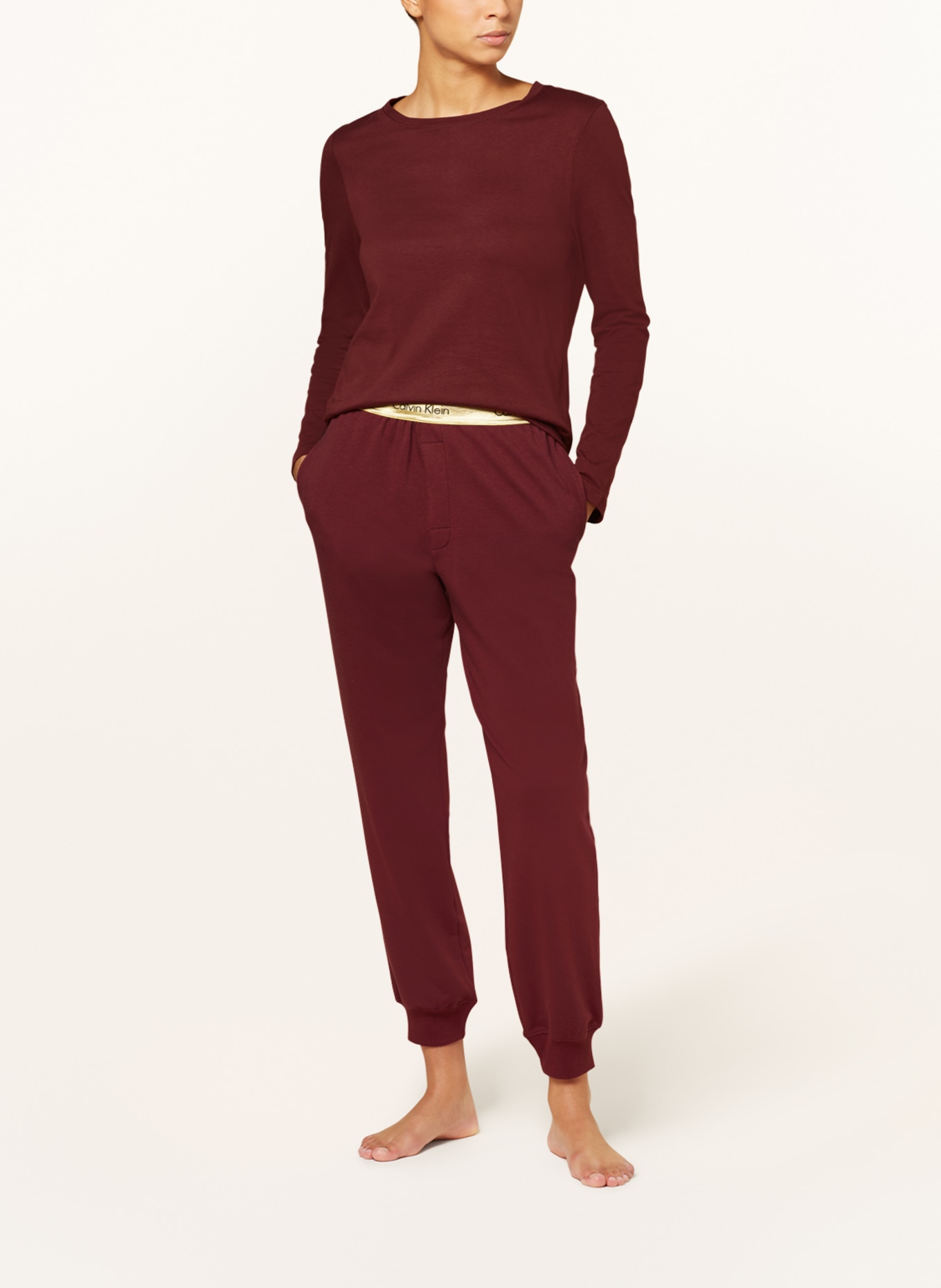 Calvin Klein Lounge pants MODERN COTTON, Color: DARK RED (Image 2)