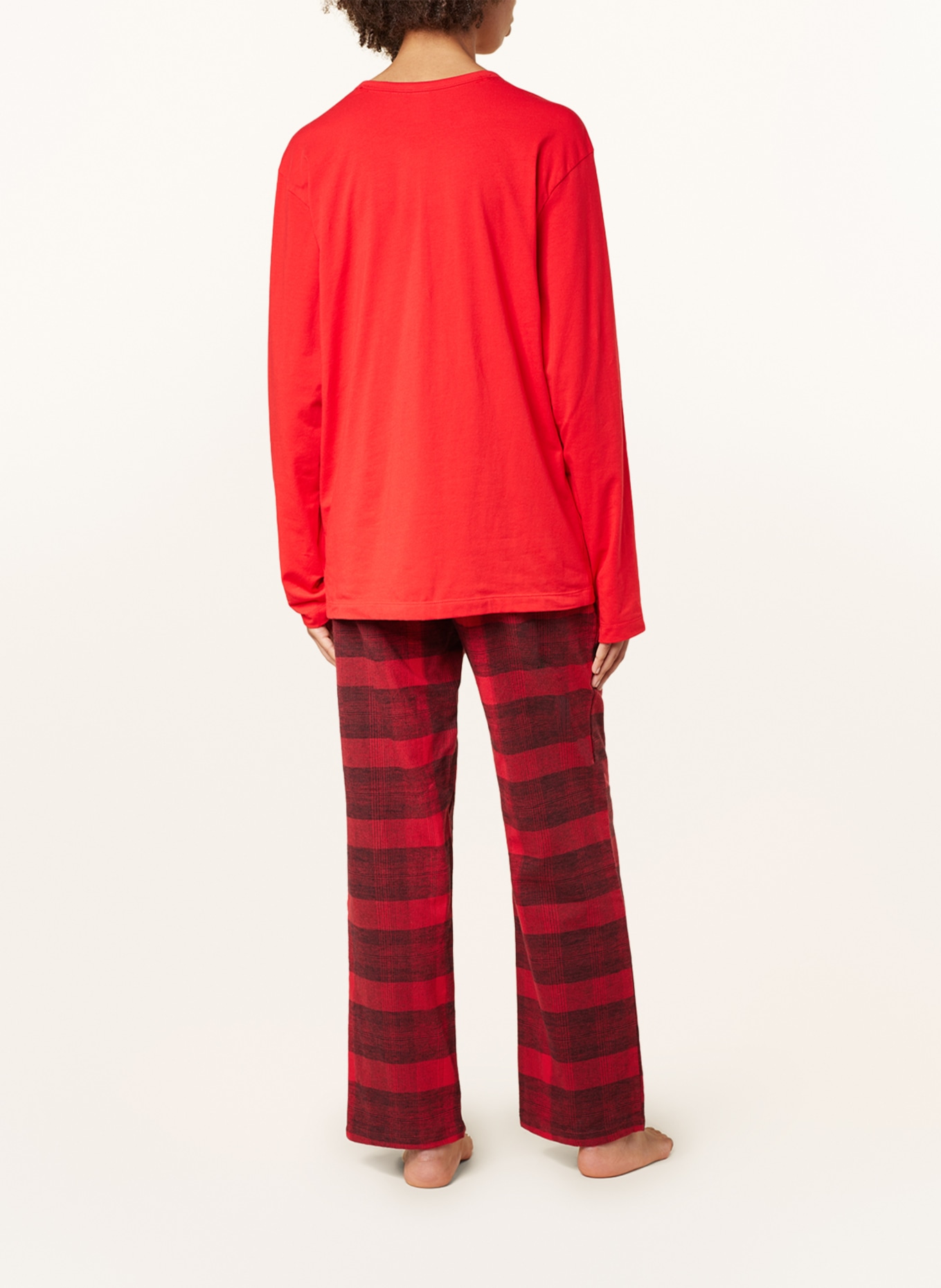 Calvin Klein Piżama PURE FLANELL z flaneli, Kolor: CZERWONY/ CZARNY (Obrazek 3)