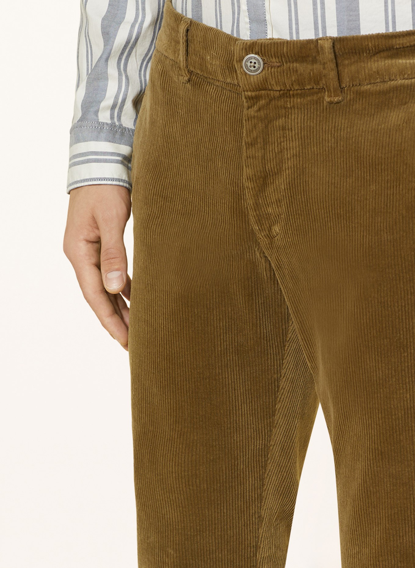 FYNCH-HATTON Spodnie sztruksowe modern fit, Kolor: JASNOZIELONY (Obrazek 6)