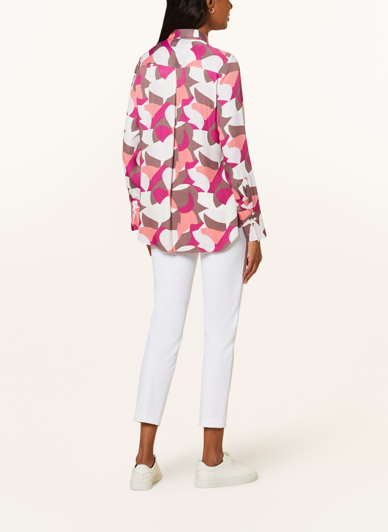 ETERNA Shirt blouse, Color: WHITE/ FUCHSIA/ BROWN (Image 3)