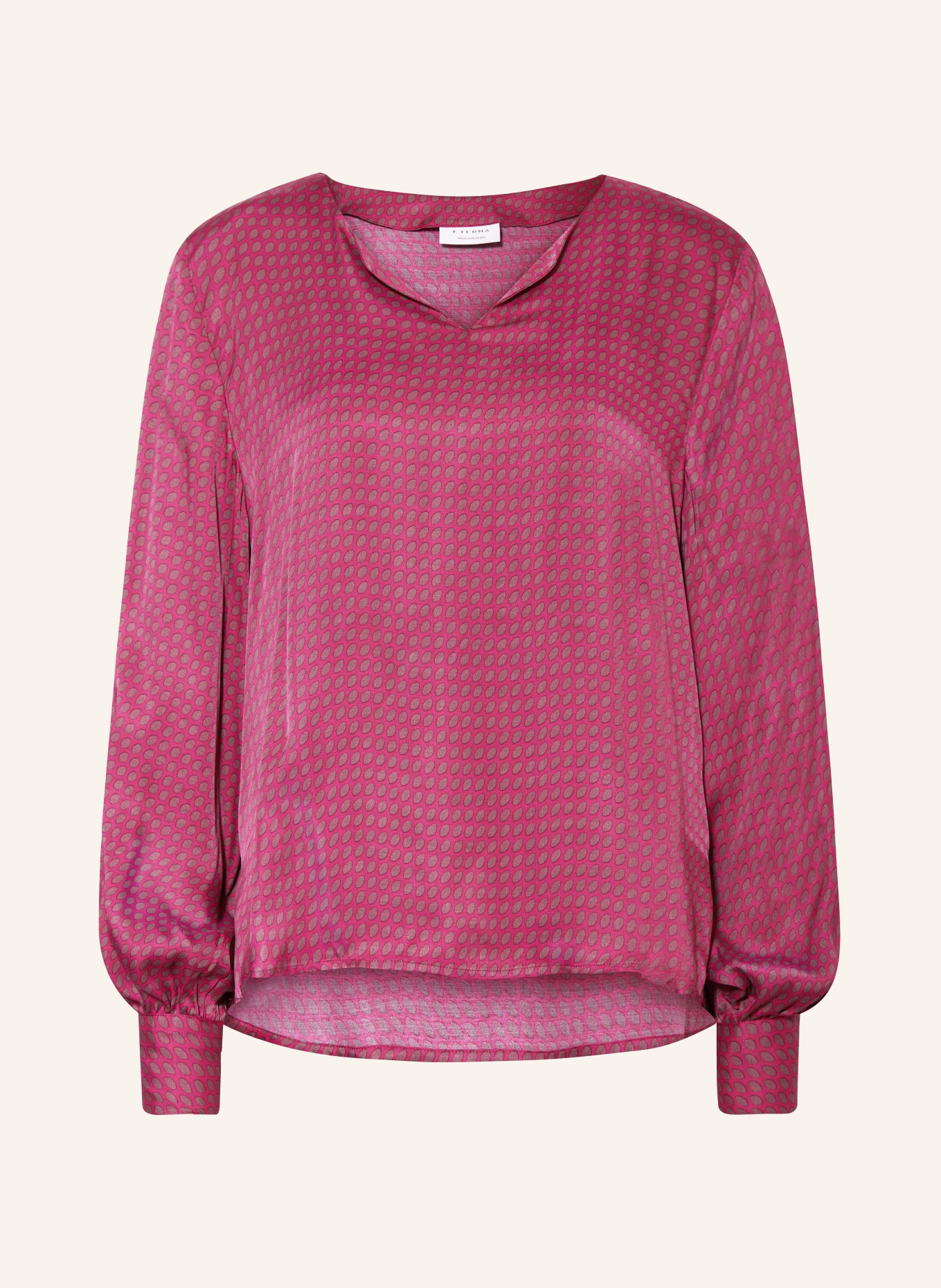 ETERNA Shirt blouse RITA made of satin, Color: FUCHSIA/ BROWN (Image 1)