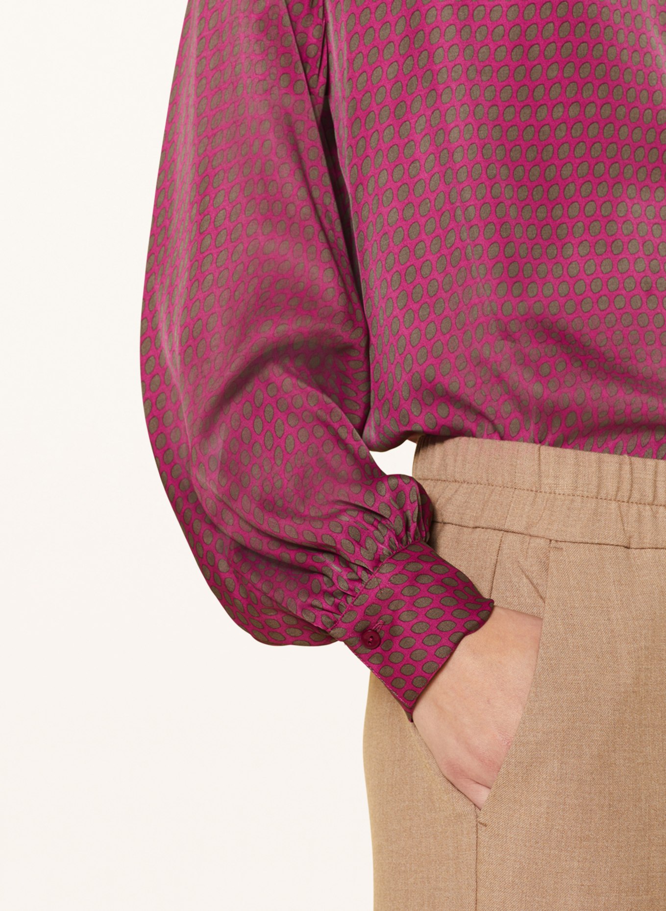 ETERNA Shirt blouse RITA made of satin, Color: FUCHSIA/ BROWN (Image 4)