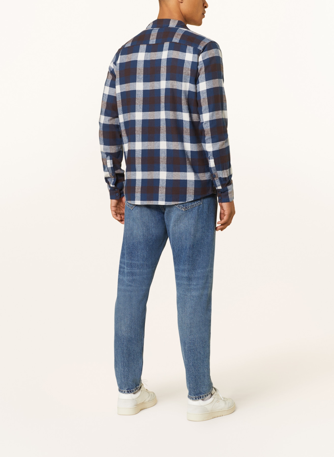 maloja Flannel shirt TOMAROM. Regular fit, Color: DARK BLUE/ WHITE/ DARK BROWN (Image 3)