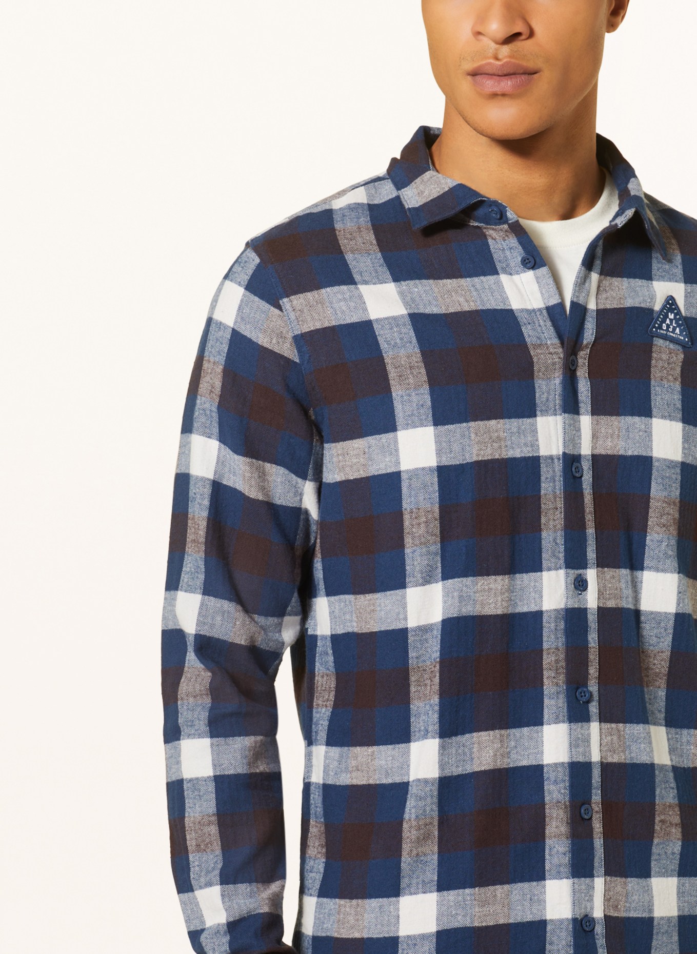 maloja Flannel shirt TOMAROM. Regular fit, Color: DARK BLUE/ WHITE/ DARK BROWN (Image 4)