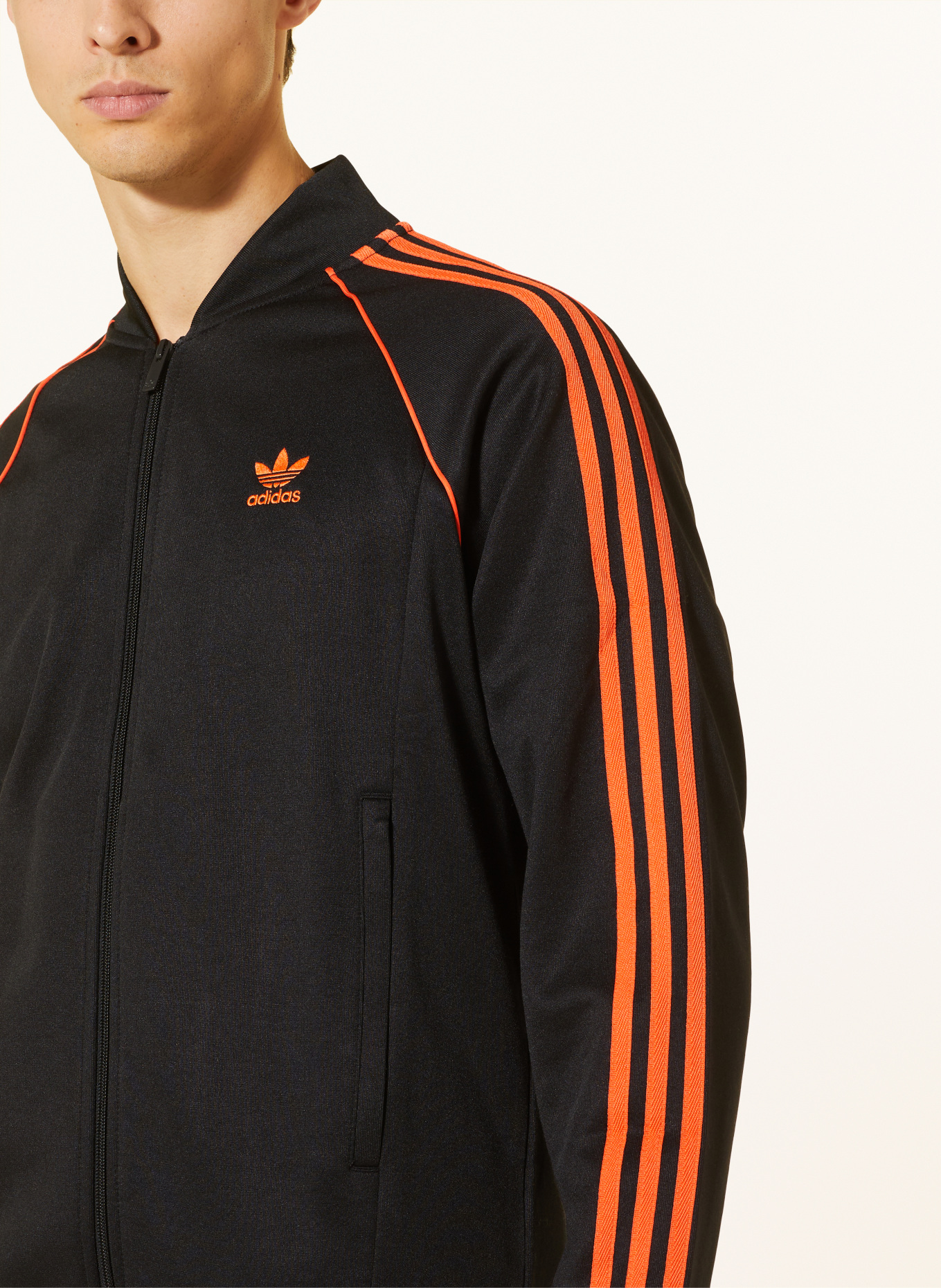 adidas Originals Trainingsjacke ADICOLOR CLASSICS SST in schwarz/ orange