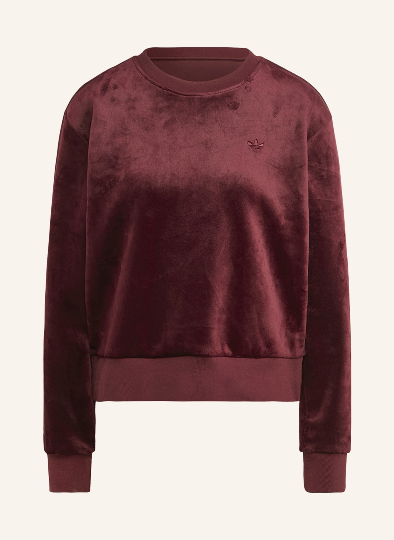 adidas Originals Sweatshirt VELVET made of velvet, Color: DARK RED (Image 1)