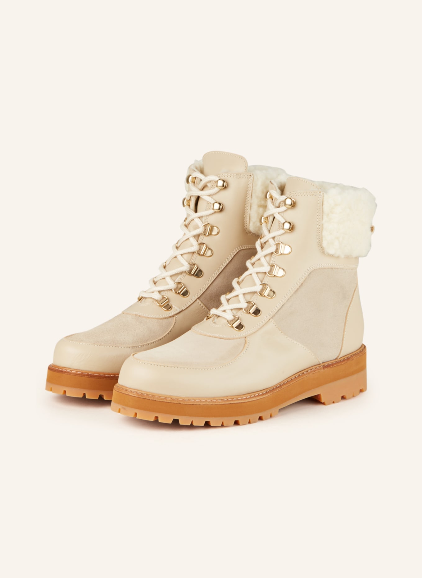Flattered Lace-up boots LINN, Color: CREAM (Image 1)